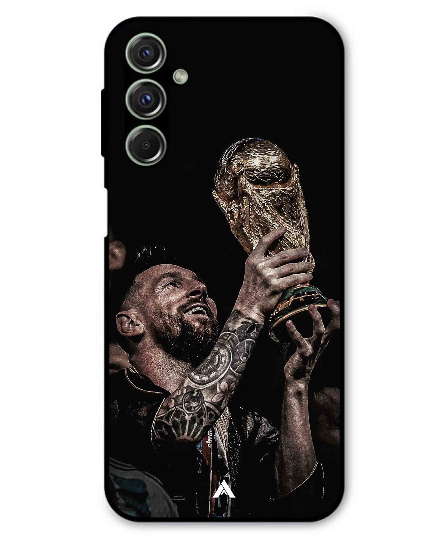 Messi Cup Football Aesthetic Metal Back Cover Phone Case for Samsung Galaxy M54