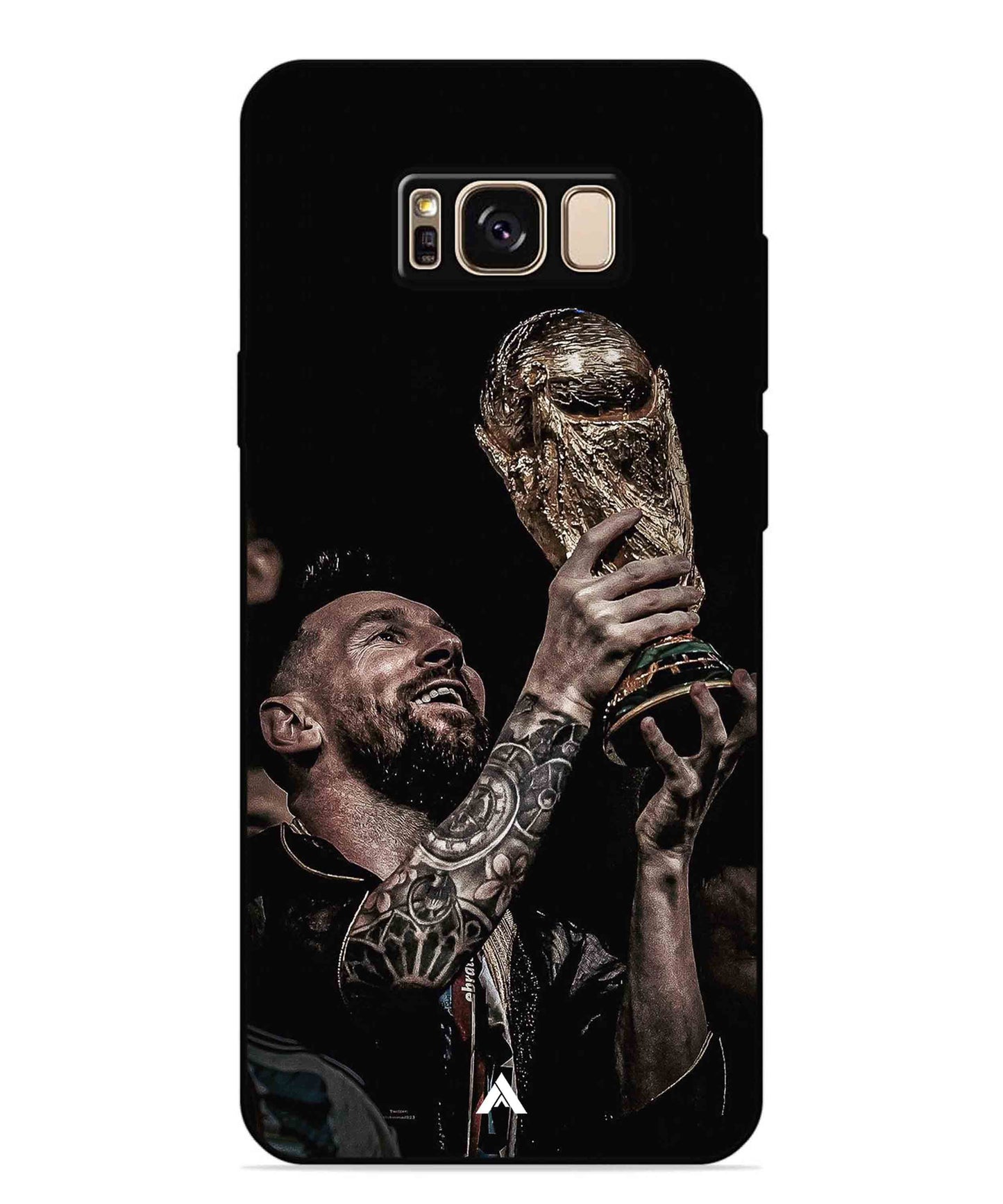Messi Cup Football Aesthetic Metal Back Cover Phone Case for Samsung Galaxy S8 Plus