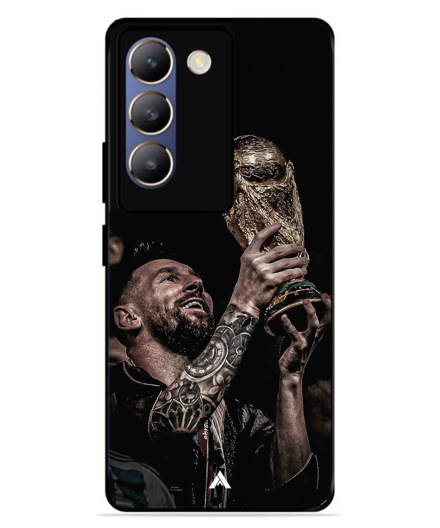 Messi Cup Football Aesthetic Metal Back Cover Phone Case for Vivo T3