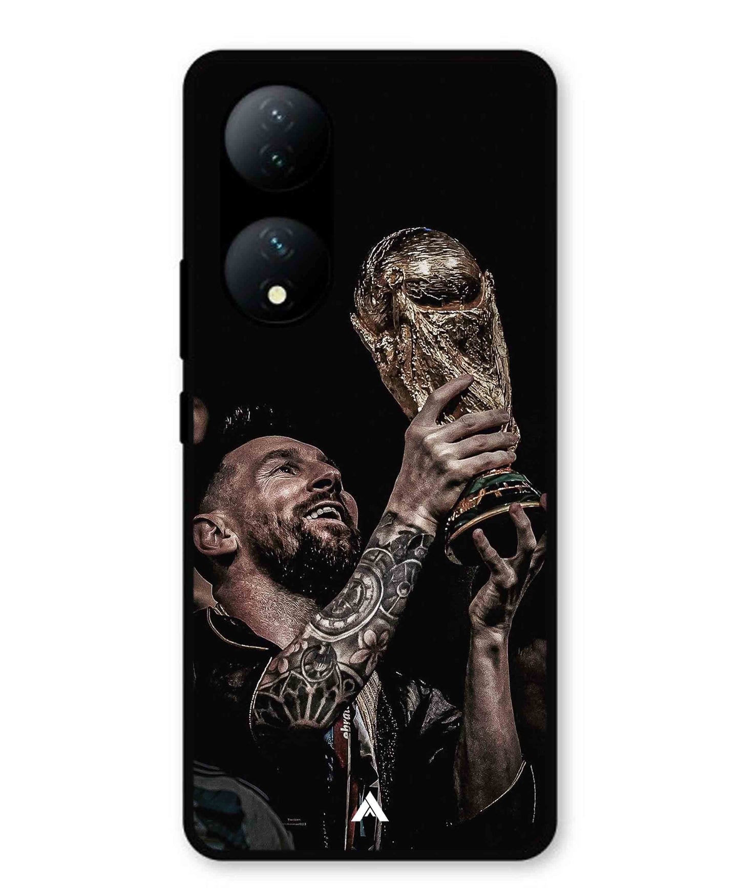 Messi Cup Football Aesthetic Metal Back Cover Phone Case for Vivo Y100a