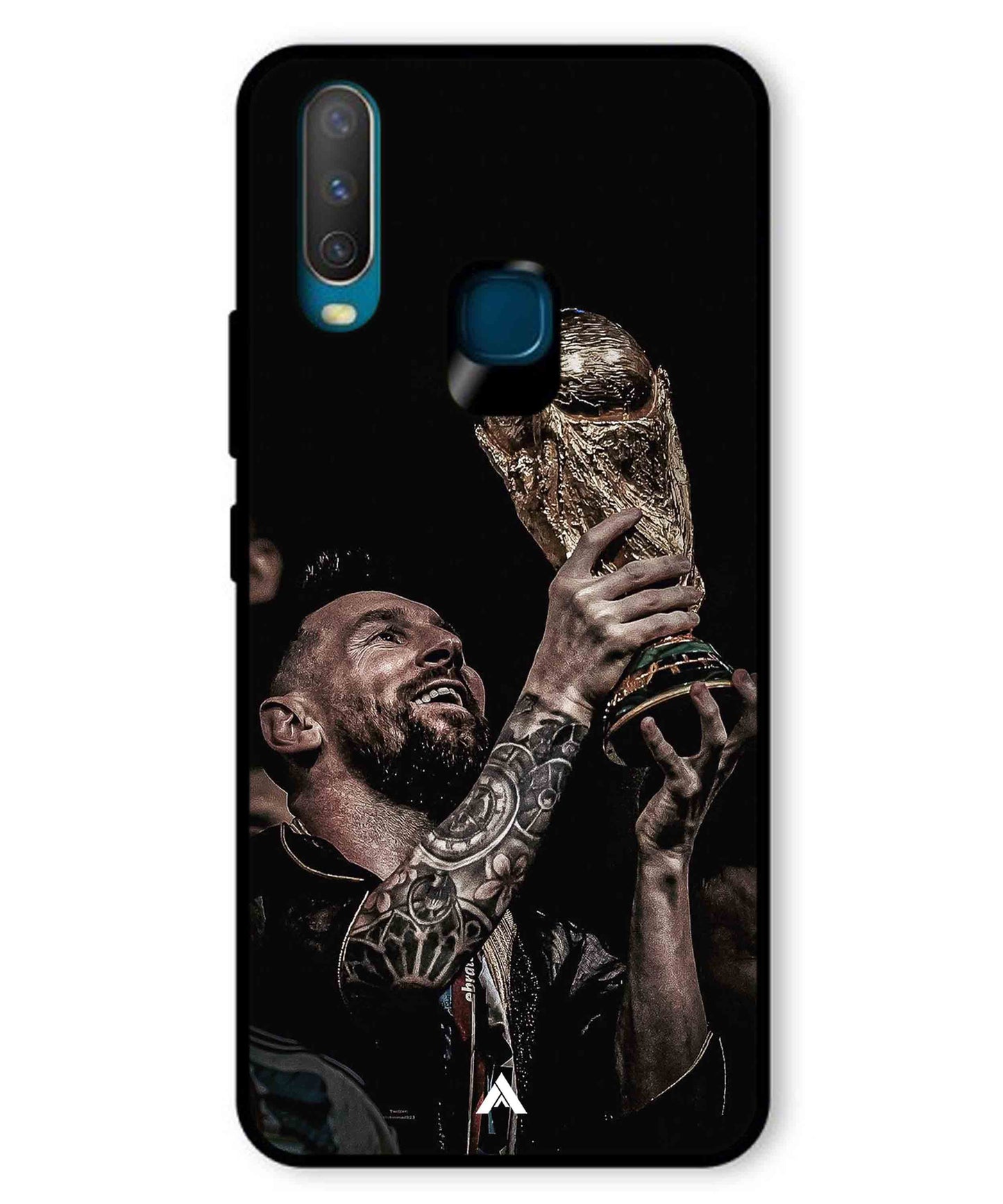 Messi Cup Football Aesthetic Metal Back Cover Phone Case for Vivo Y17