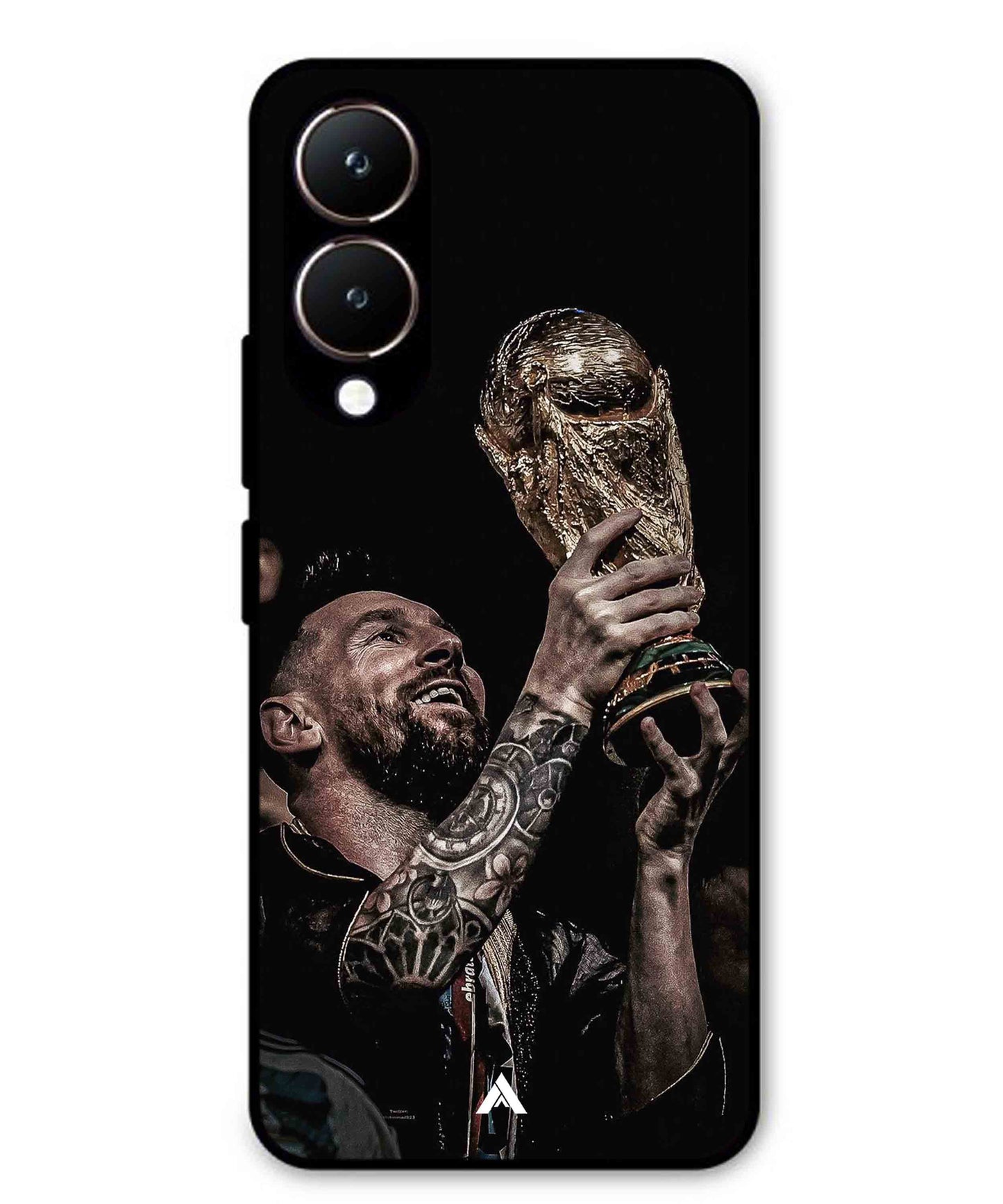 Messi Cup Football Aesthetic Metal Back Cover Phone Case for Vivo Y28