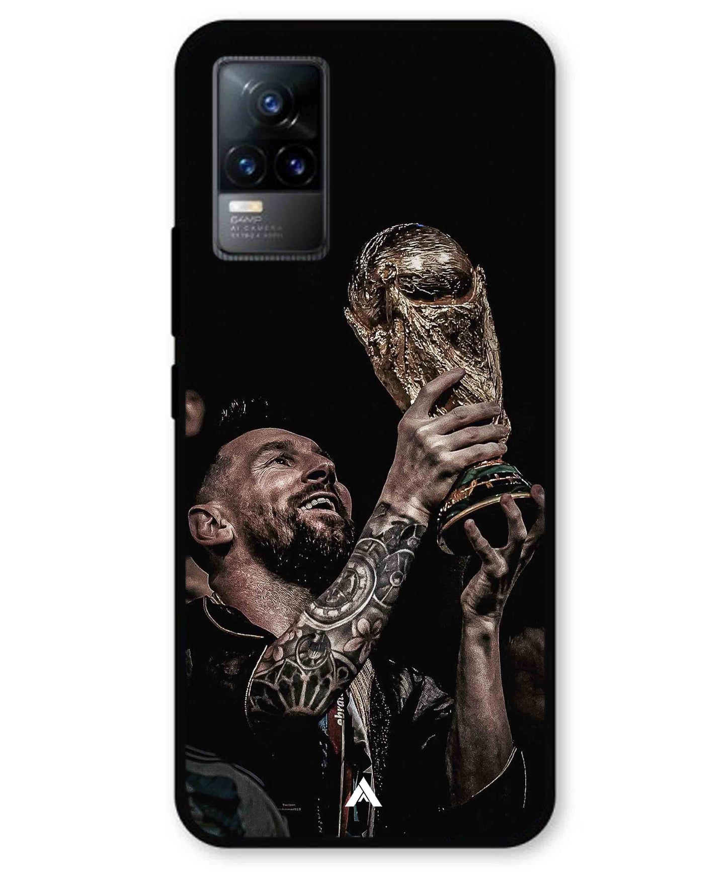 Messi Cup Football Aesthetic Metal Back Cover Phone Case for Vivo Y73