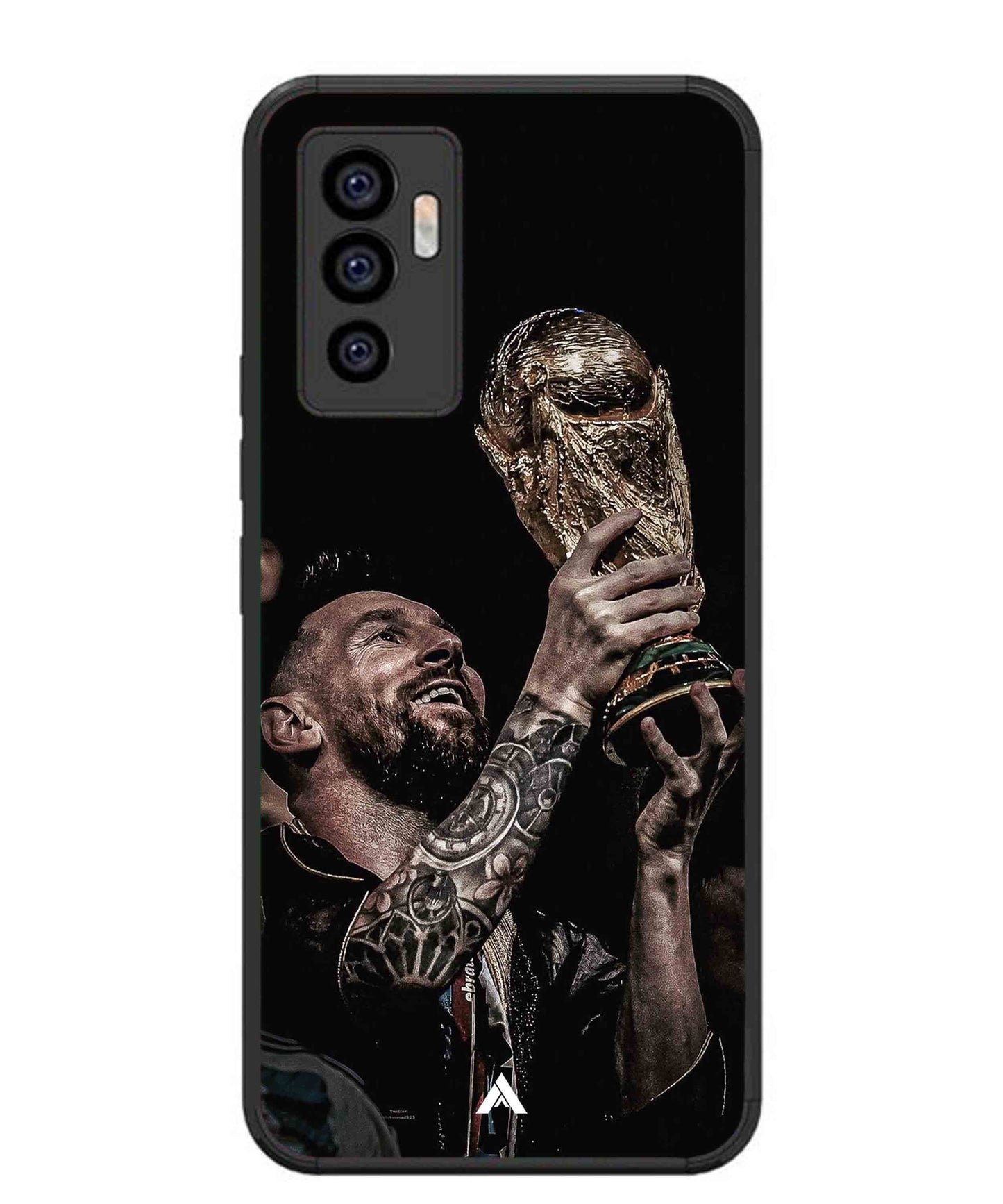 Messi Cup Football Aesthetic Metal Back Cover Phone Case for Vivo Y75 4G