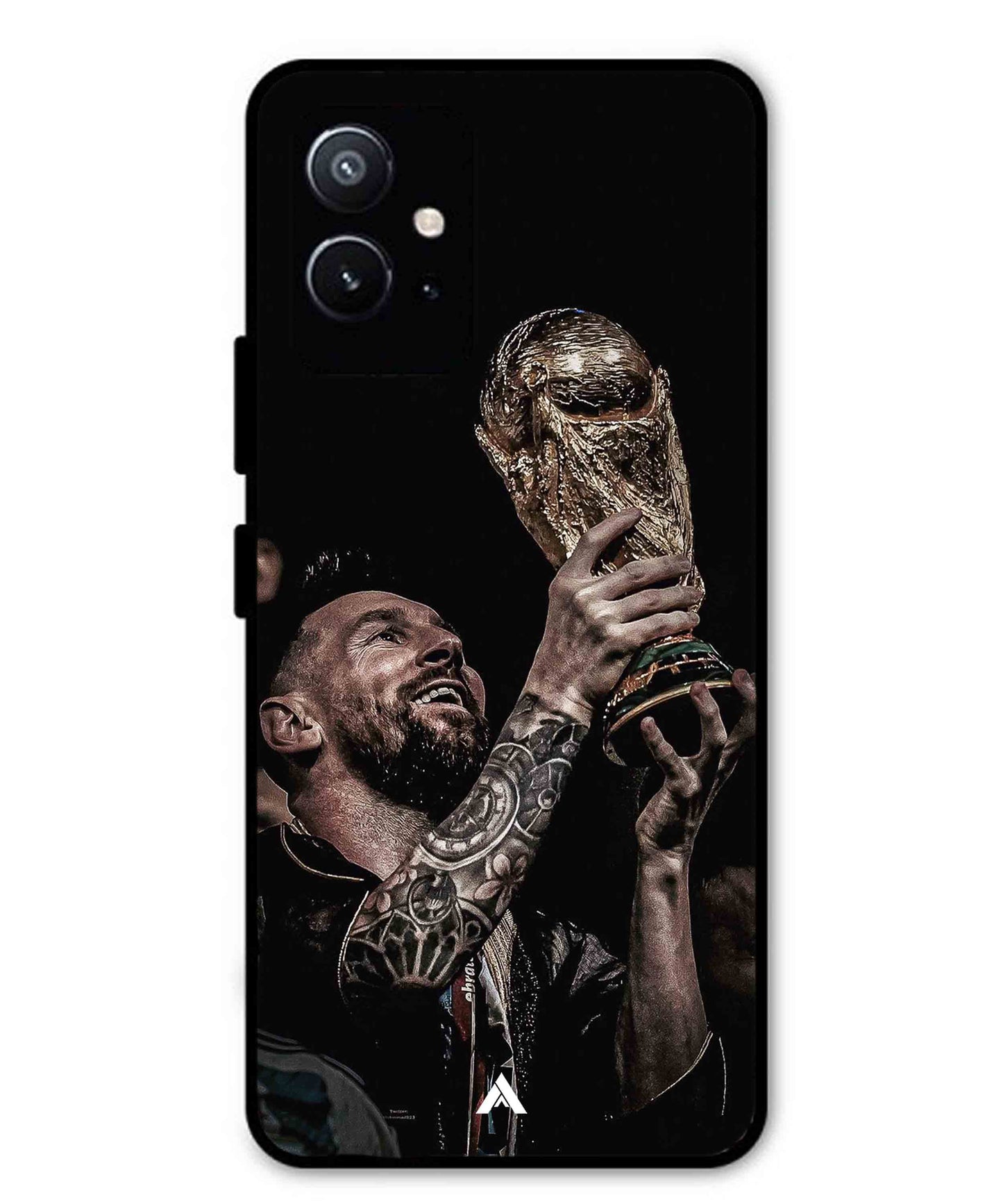 Messi Cup Football Aesthetic Metal Back Cover Phone Case for Vivo Y75 5G