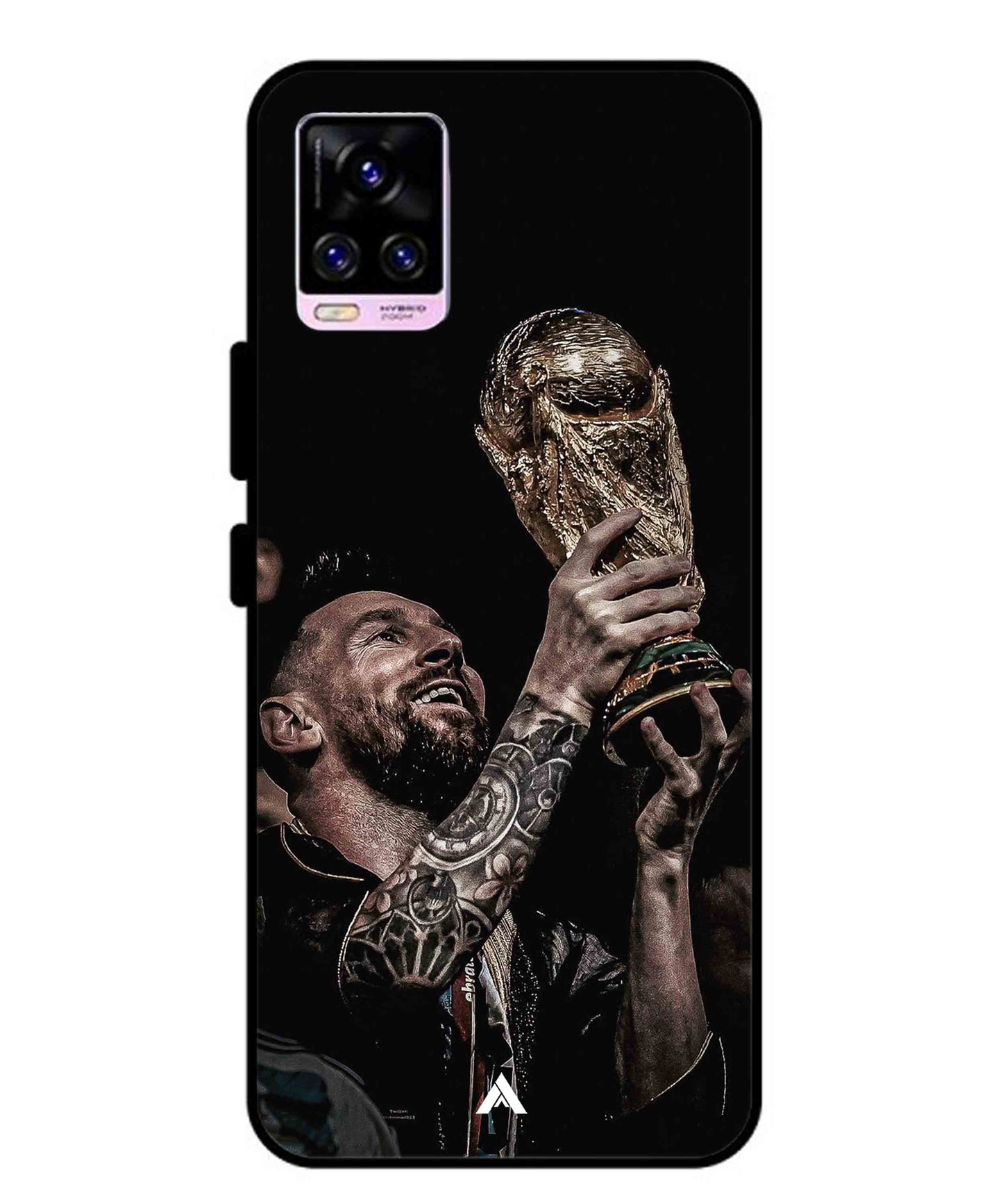 Messi Cup Football Aesthetic Metal Back Cover Phone Case for Vivo v20 Pro