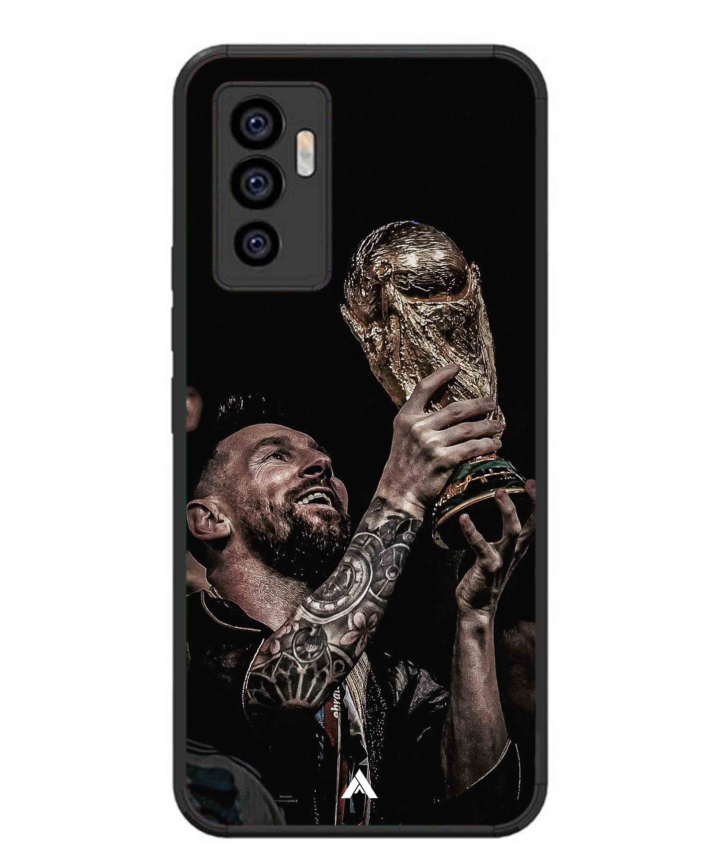Messi Cup Football Aesthetic Metal Back Cover Phone Case for Vivo v23e