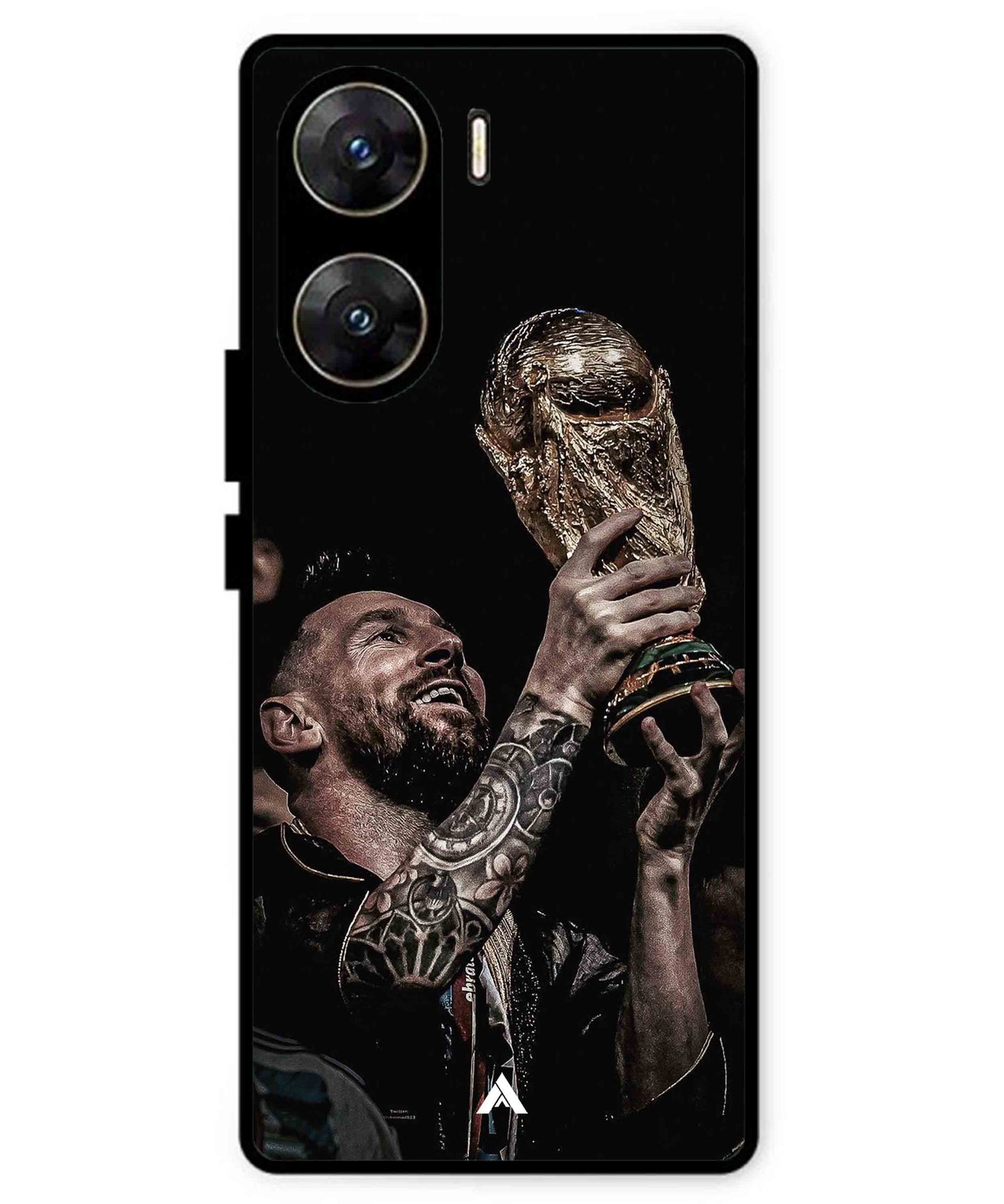 Messi Cup Football Aesthetic Metal Back Cover Phone Case for Vivo v29e