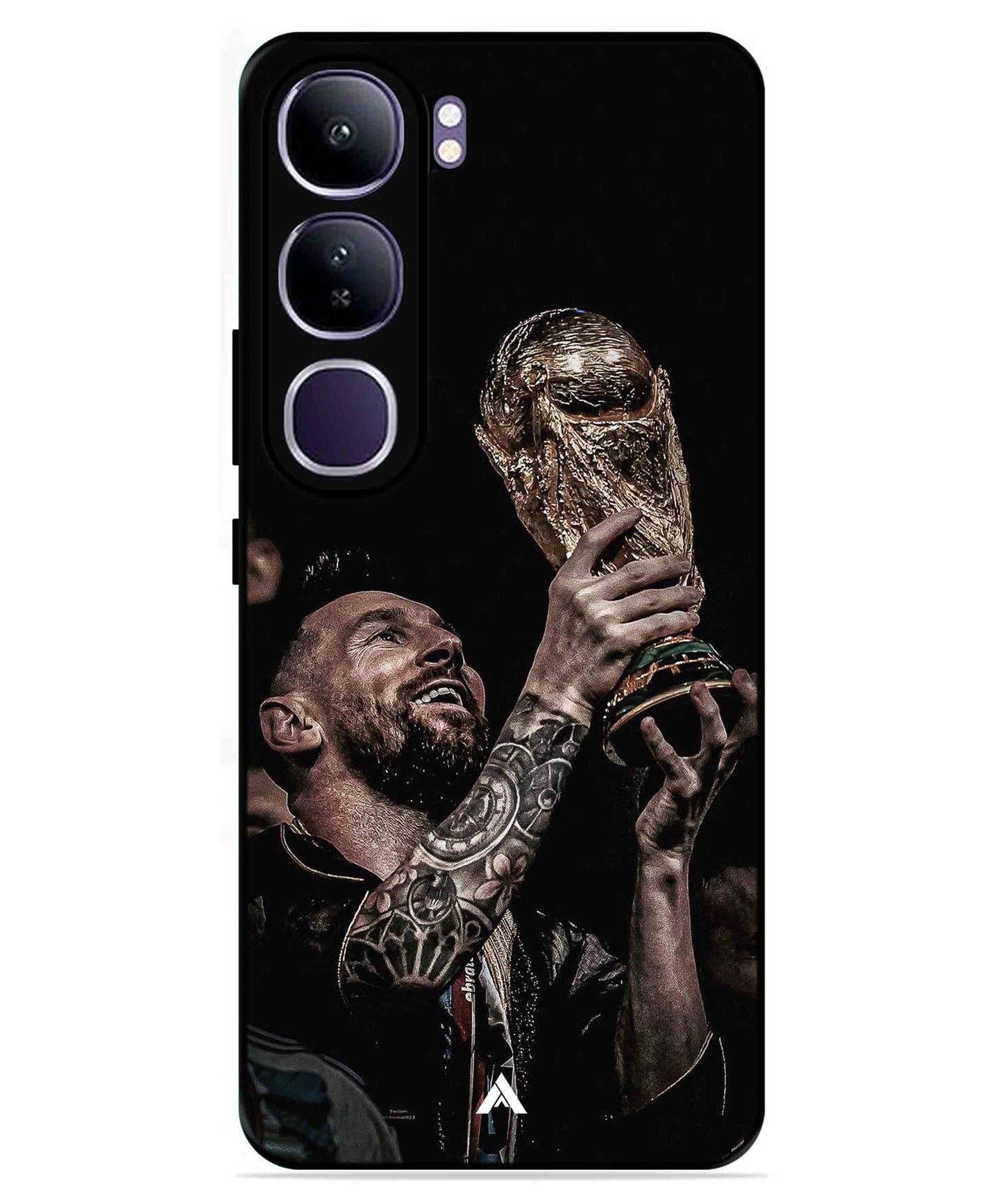Messi Cup Football Aesthetic Metal Back Cover Phone Case for Vivo v40 Lite