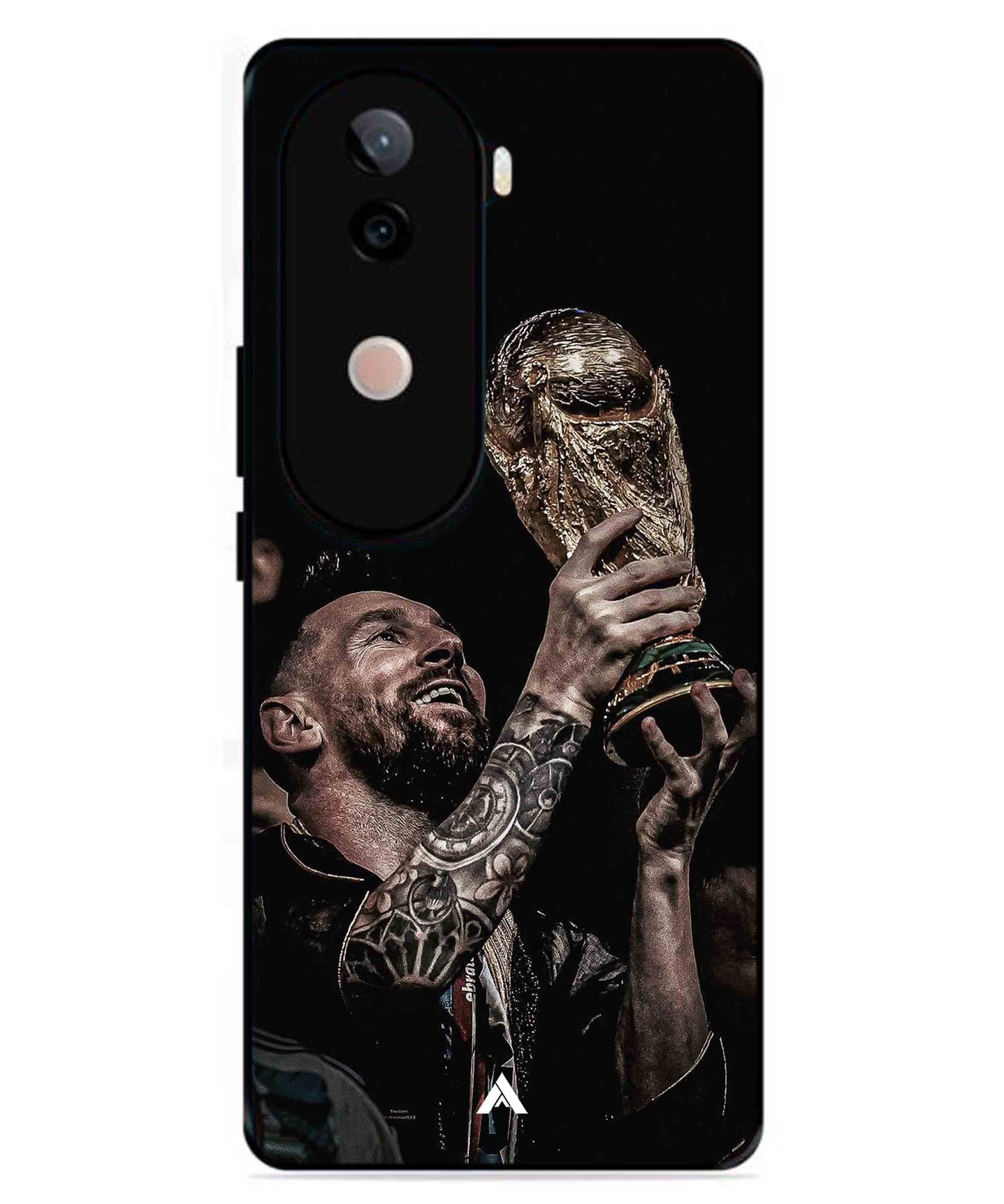 Messi Cup Football Aesthetic Metal Back Cover Phone Case for Vivo v40e