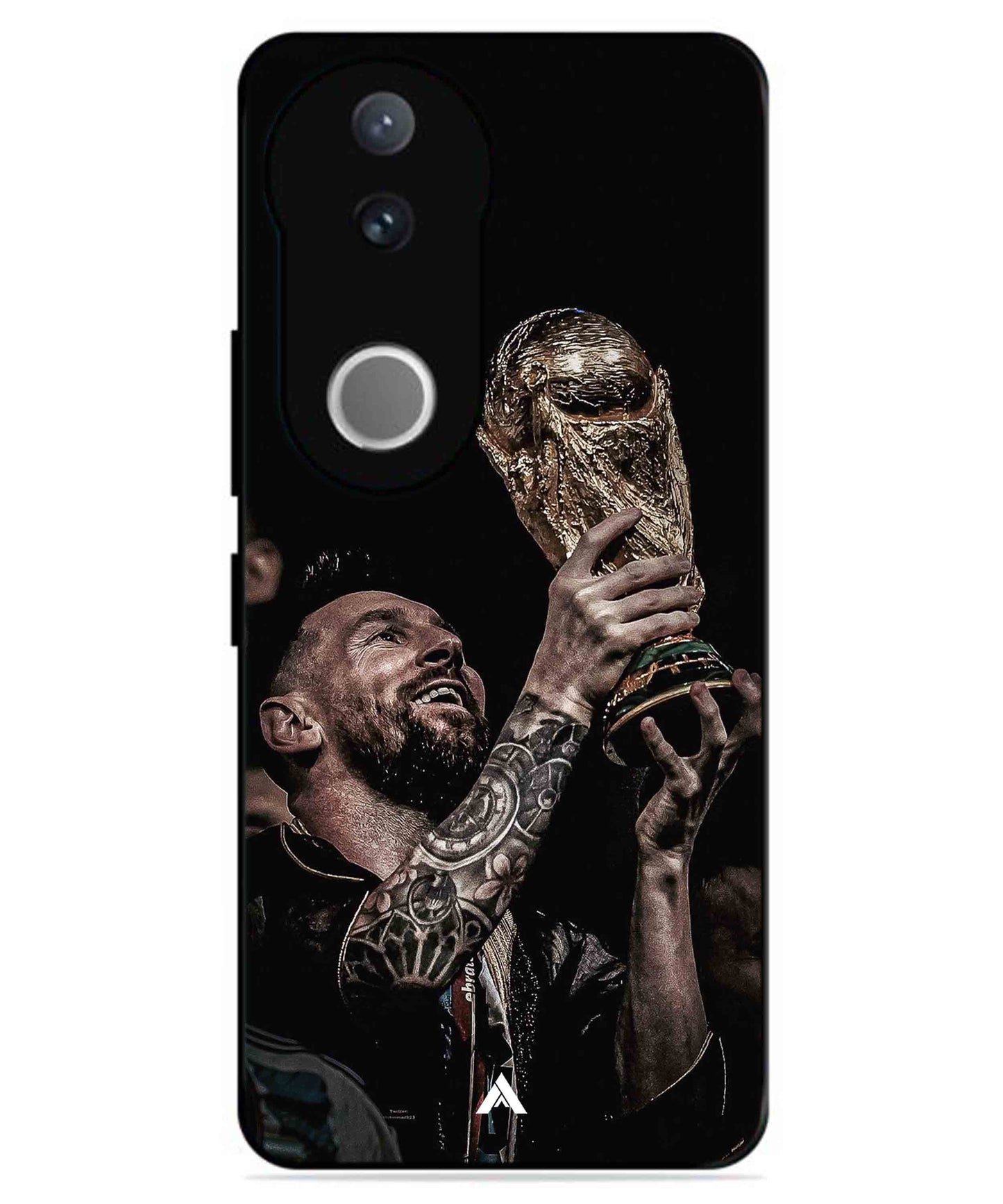 Messi Cup Football Aesthetic Metal Back Cover Phone Case for Vivo v50