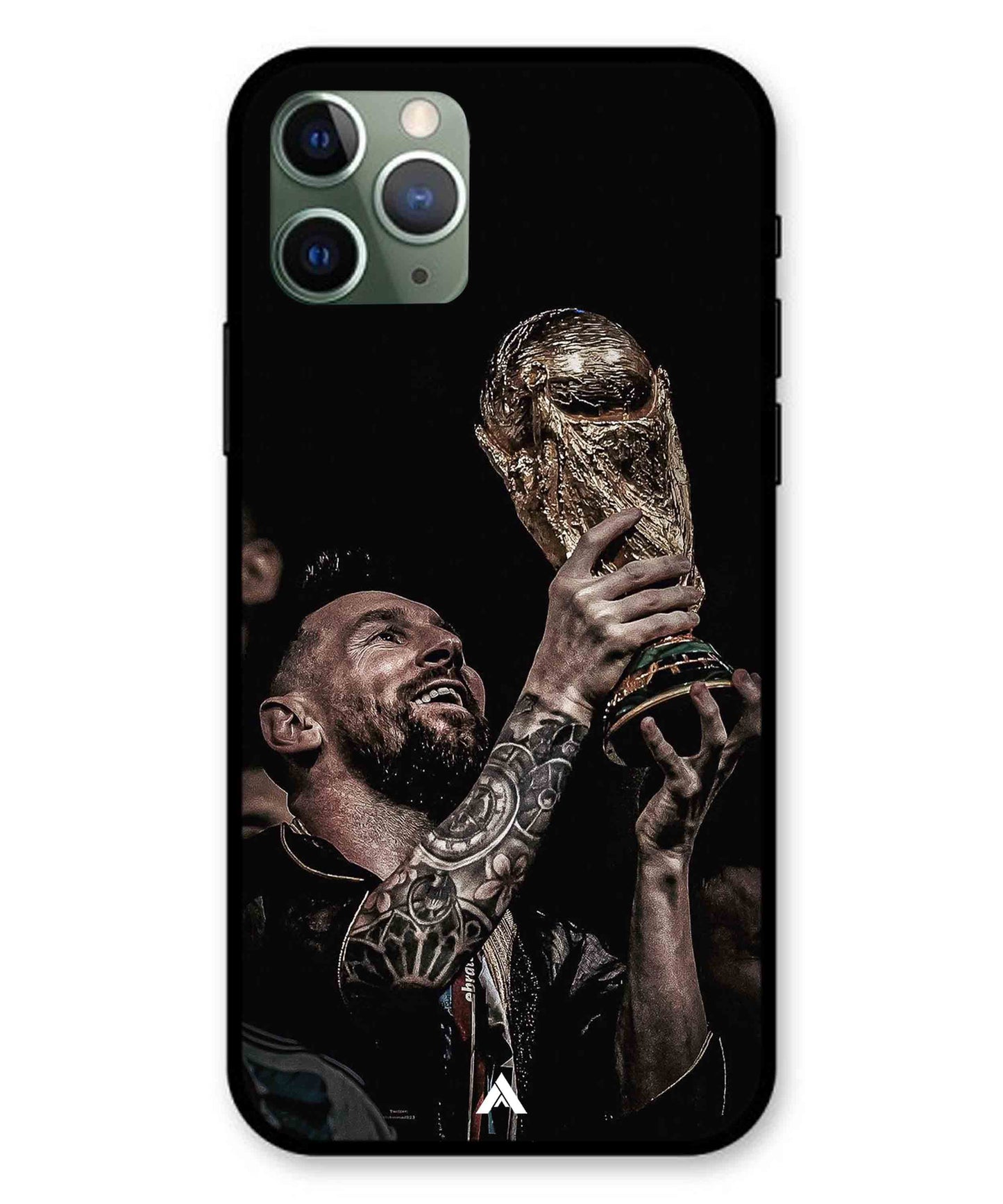Messi Cup Football Aesthetic Metal Back Cover Phone Case for iPhone 11 Pro