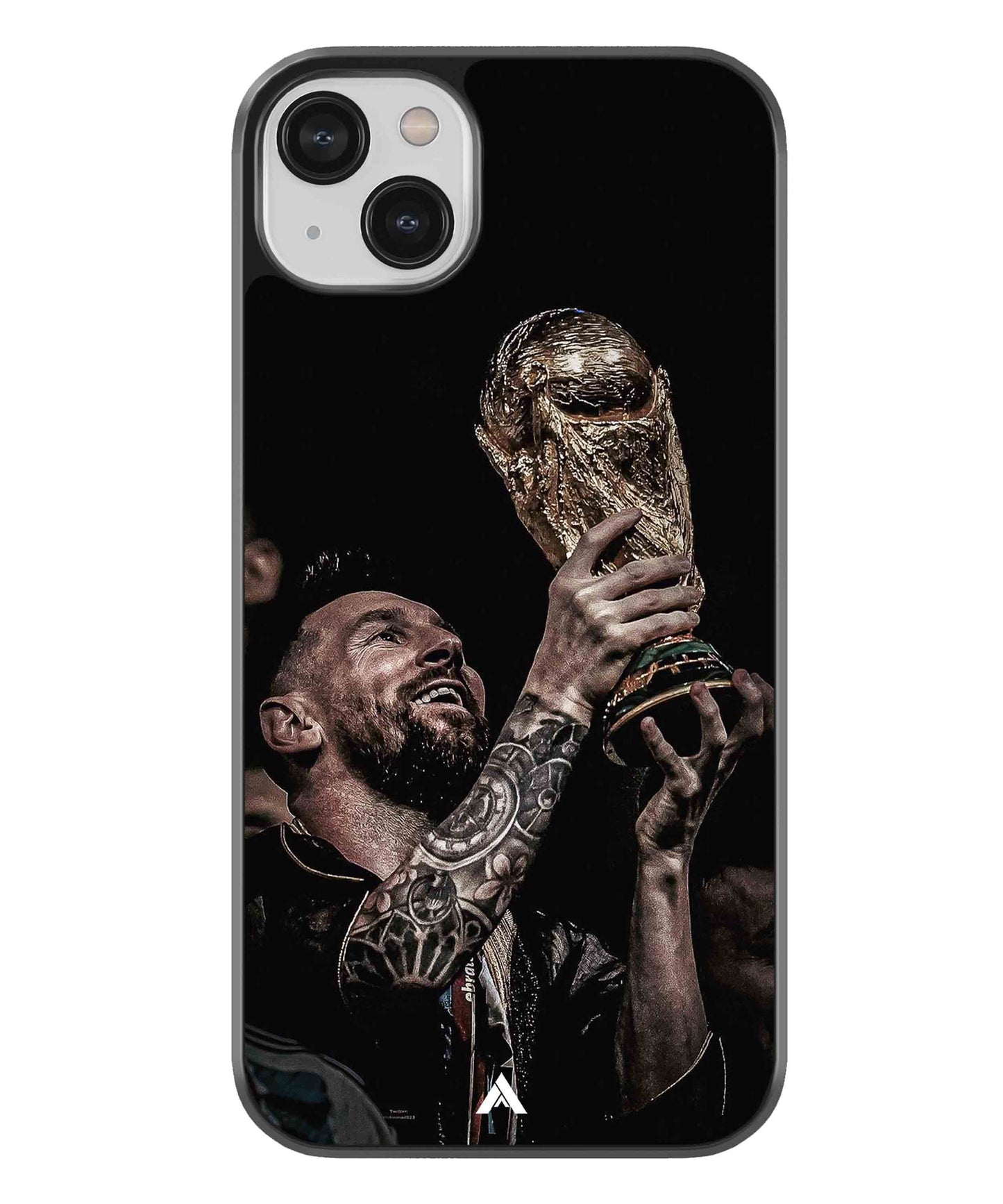 Messi Cup Football Aesthetic Metal Back Cover Phone Case for iPhone 13