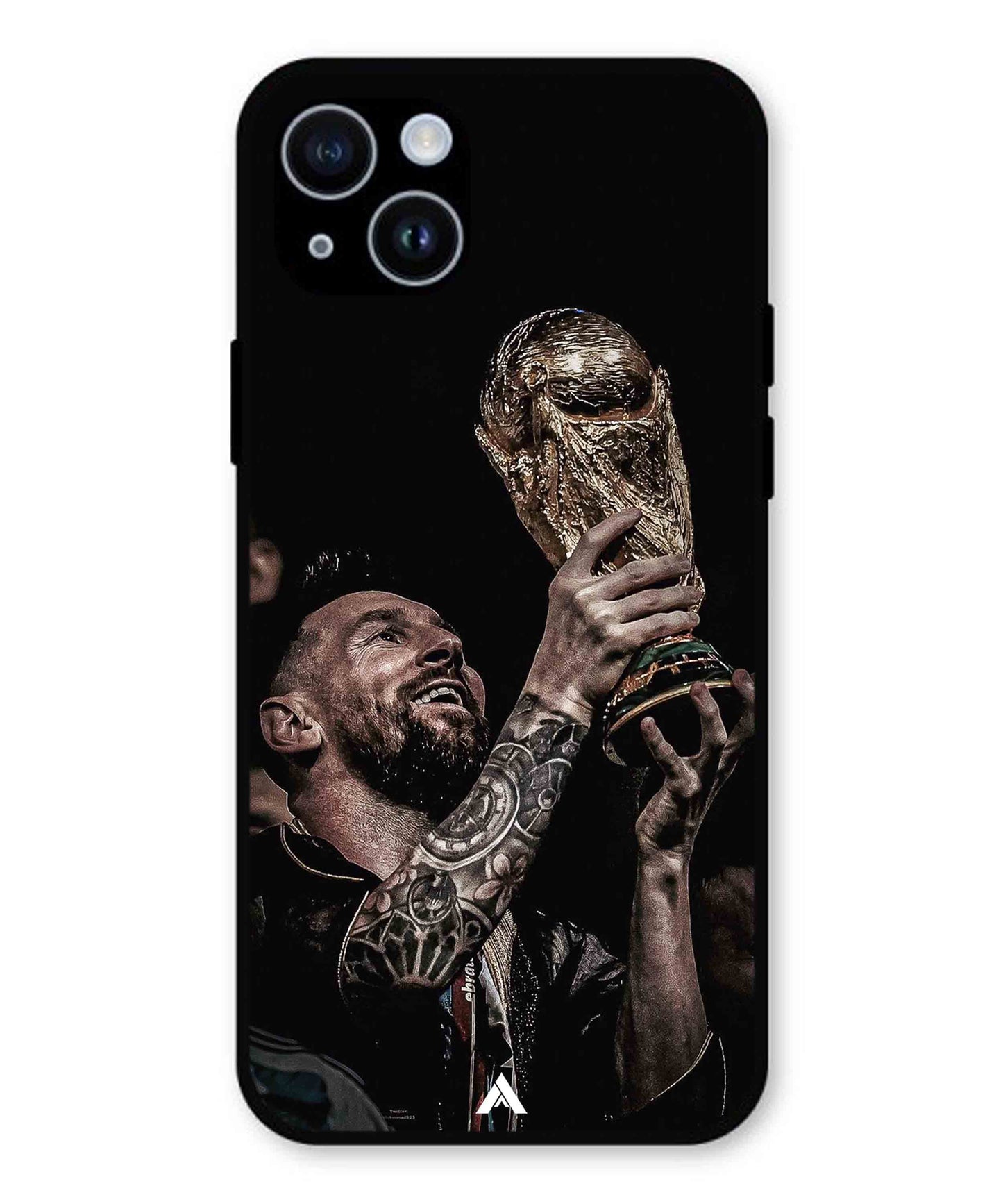 Messi Cup Football Aesthetic Metal Back Cover Phone Case for iPhone 14