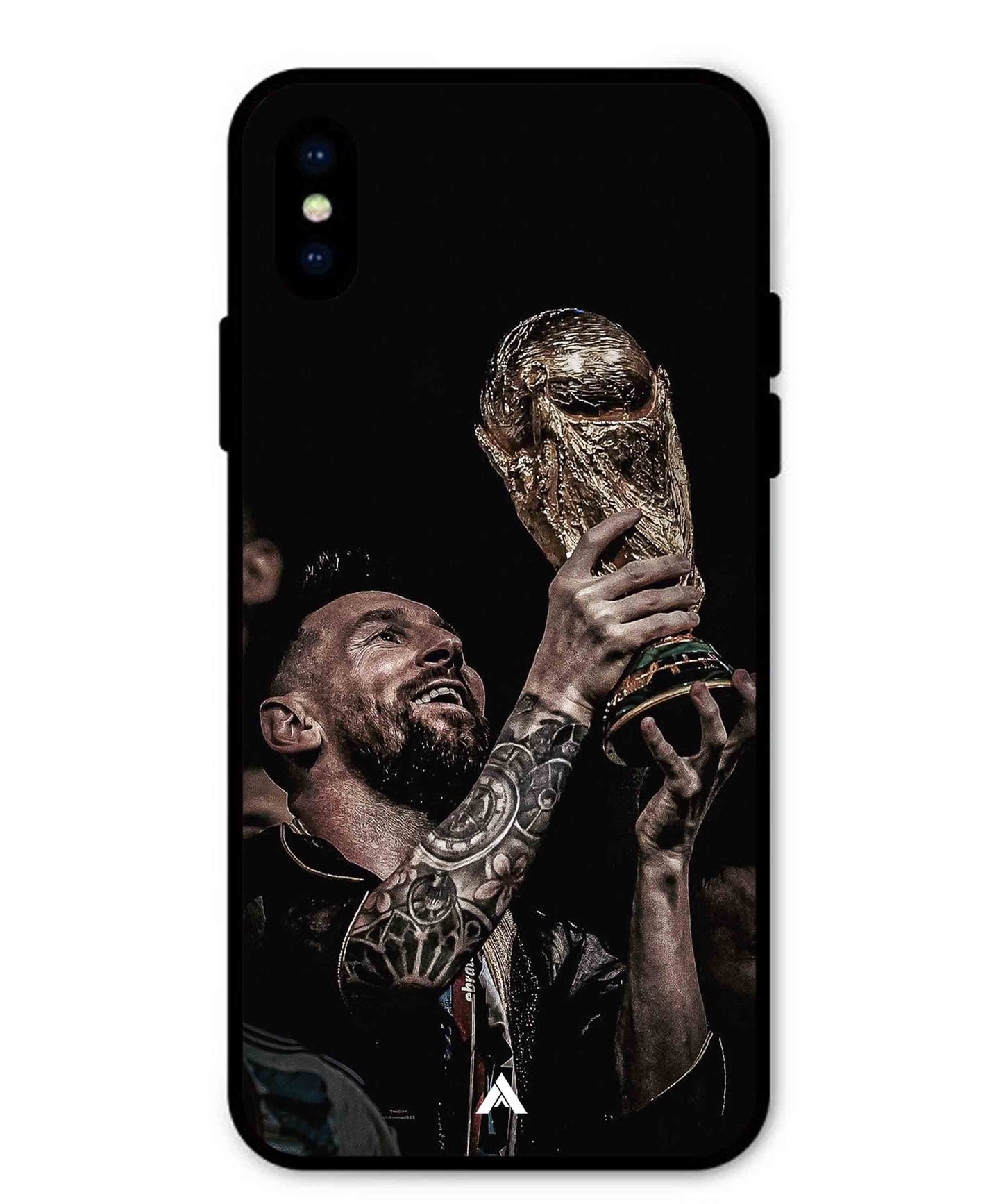 Messi Cup Football Aesthetic Metal Back Cover Phone Case for iPhone X