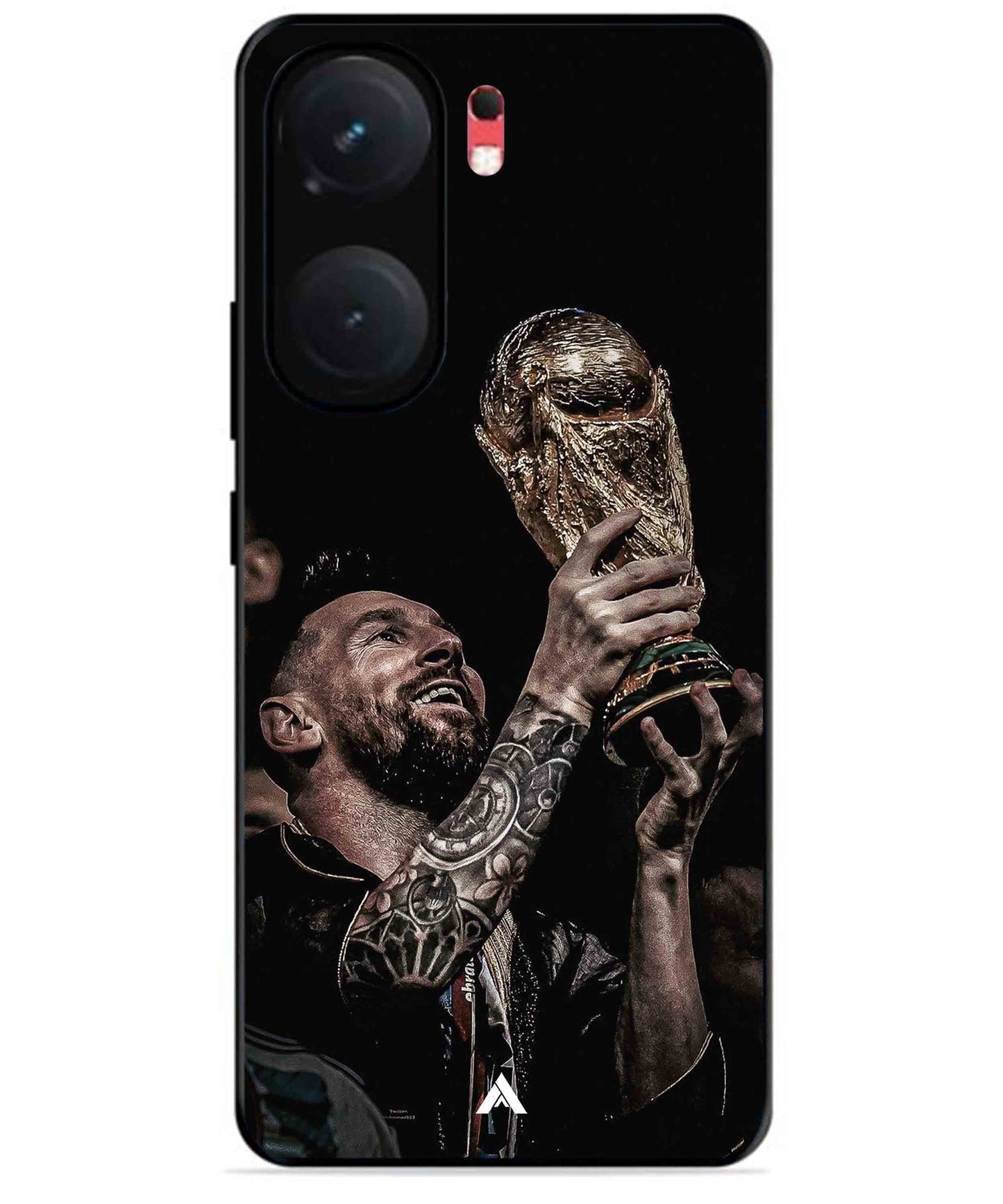 Messi Cup Football Aesthetic Metal Back Cover Phone Case for iQOO Neo 9 Pro