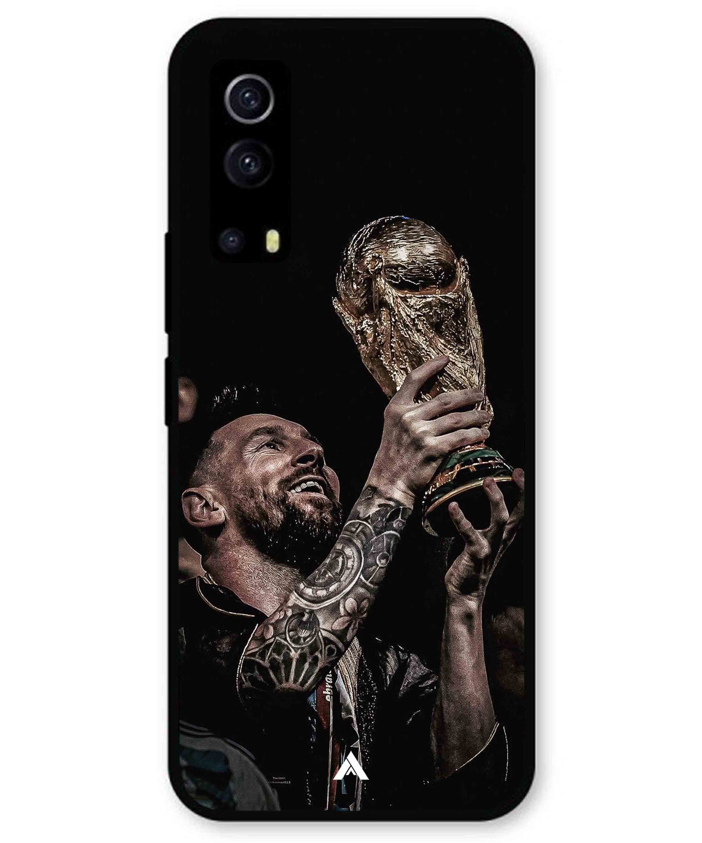 Messi Cup Football Aesthetic Metal Back Cover Phone Case for iQOO Z3