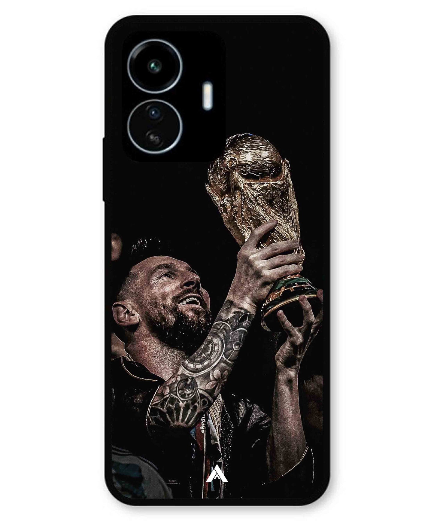 Messi Cup Football Aesthetic Metal Back Cover Phone Case for iQOO Z6 Lite