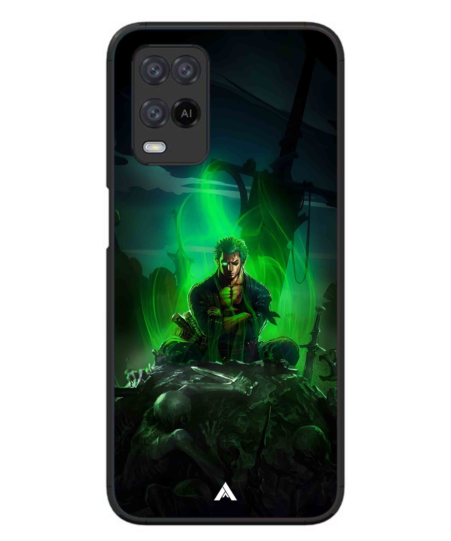 Onepiece Zoro 02 Anime Metal Back Cover Phone Case for Oppo A74