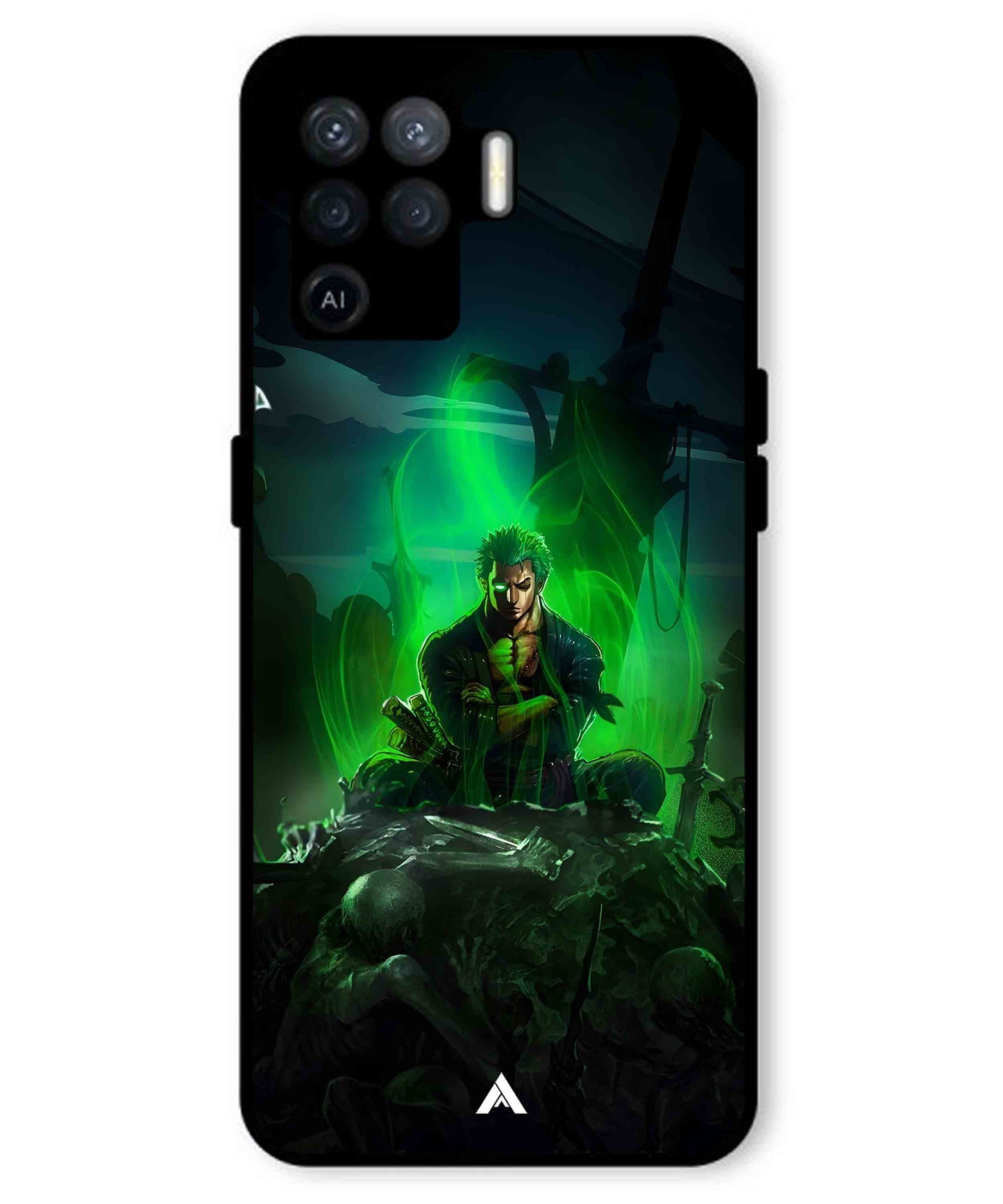 Onepiece Zoro 02 Anime Metal Back Cover Phone Case for Oppo F19 Pro