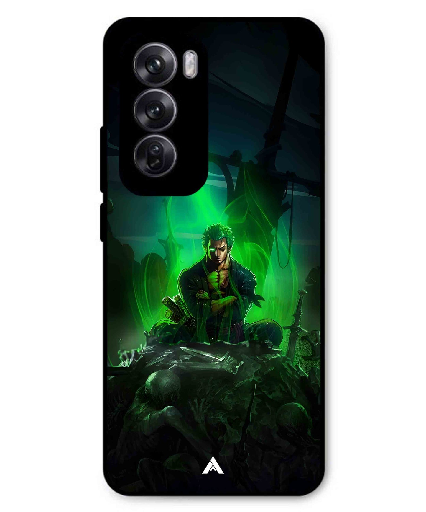 Onepiece Zoro 02 Anime Metal Back Cover Phone Case for Oppo Reno 12 Pro