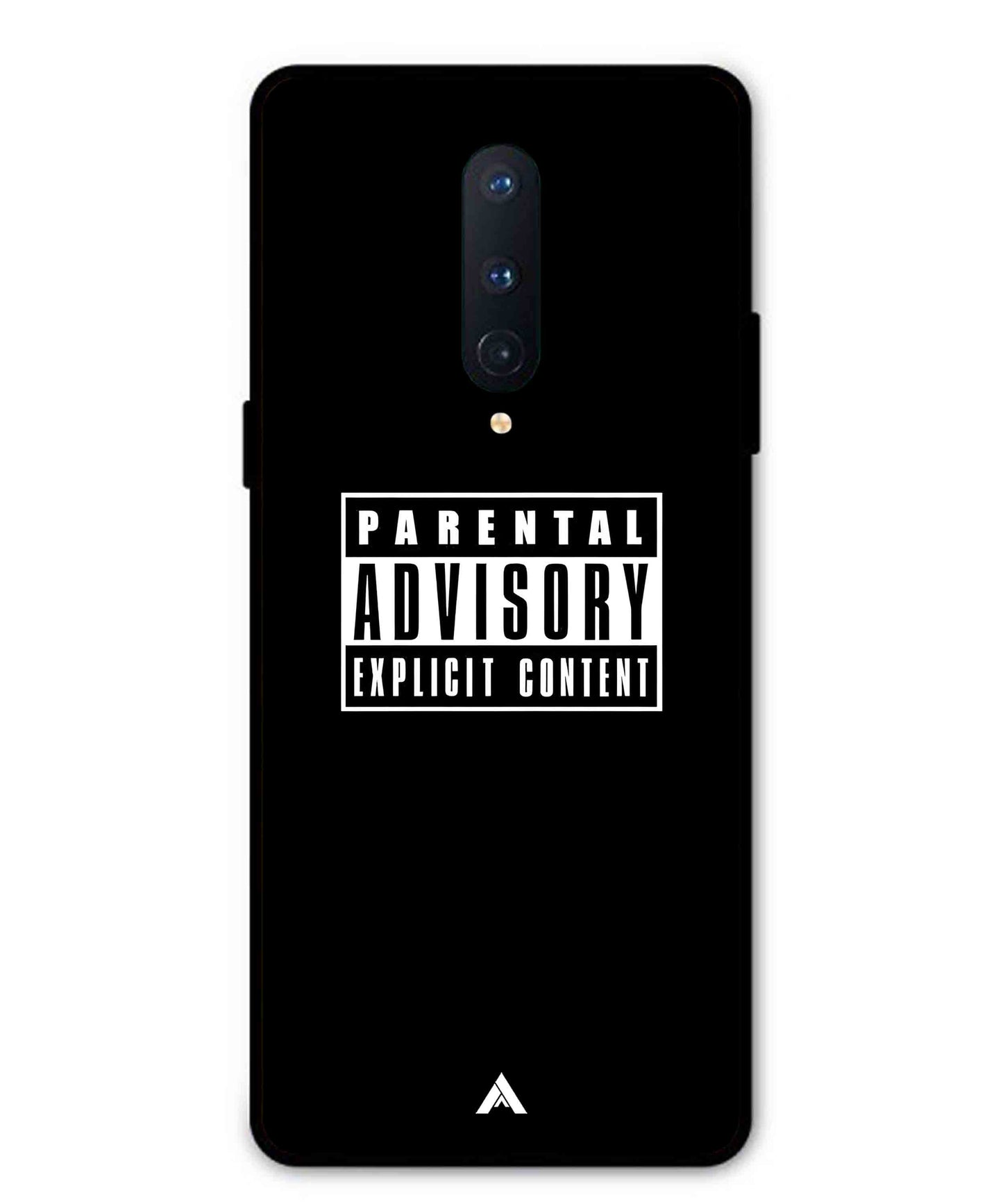 Parental Advisory Metal Back Cover Phone Case for Oneplus 8