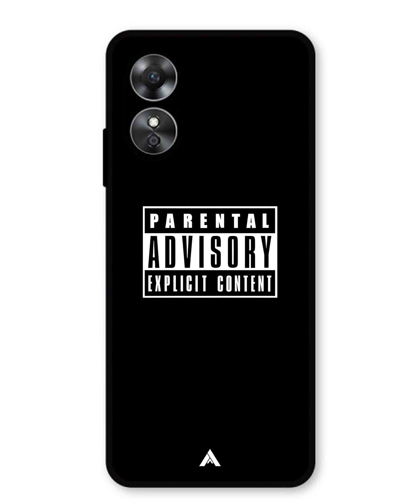 Parental Advisory Metal Back Cover Phone Case for Oppo A17