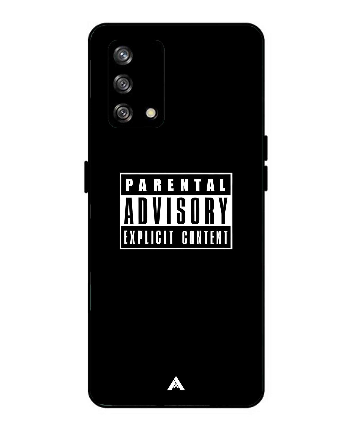 Parental Advisory Metal Back Cover Phone Case for Oppo Reno 4F