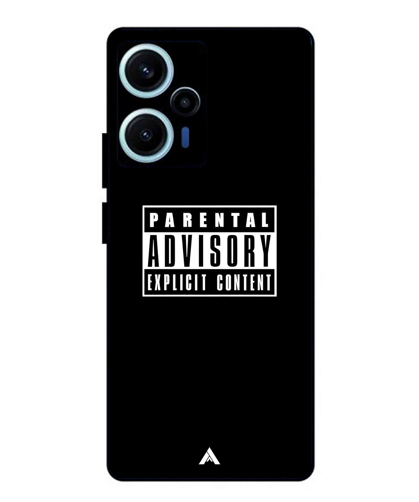 Parental Advisory Metal Back Cover Phone Case for Poco F5
