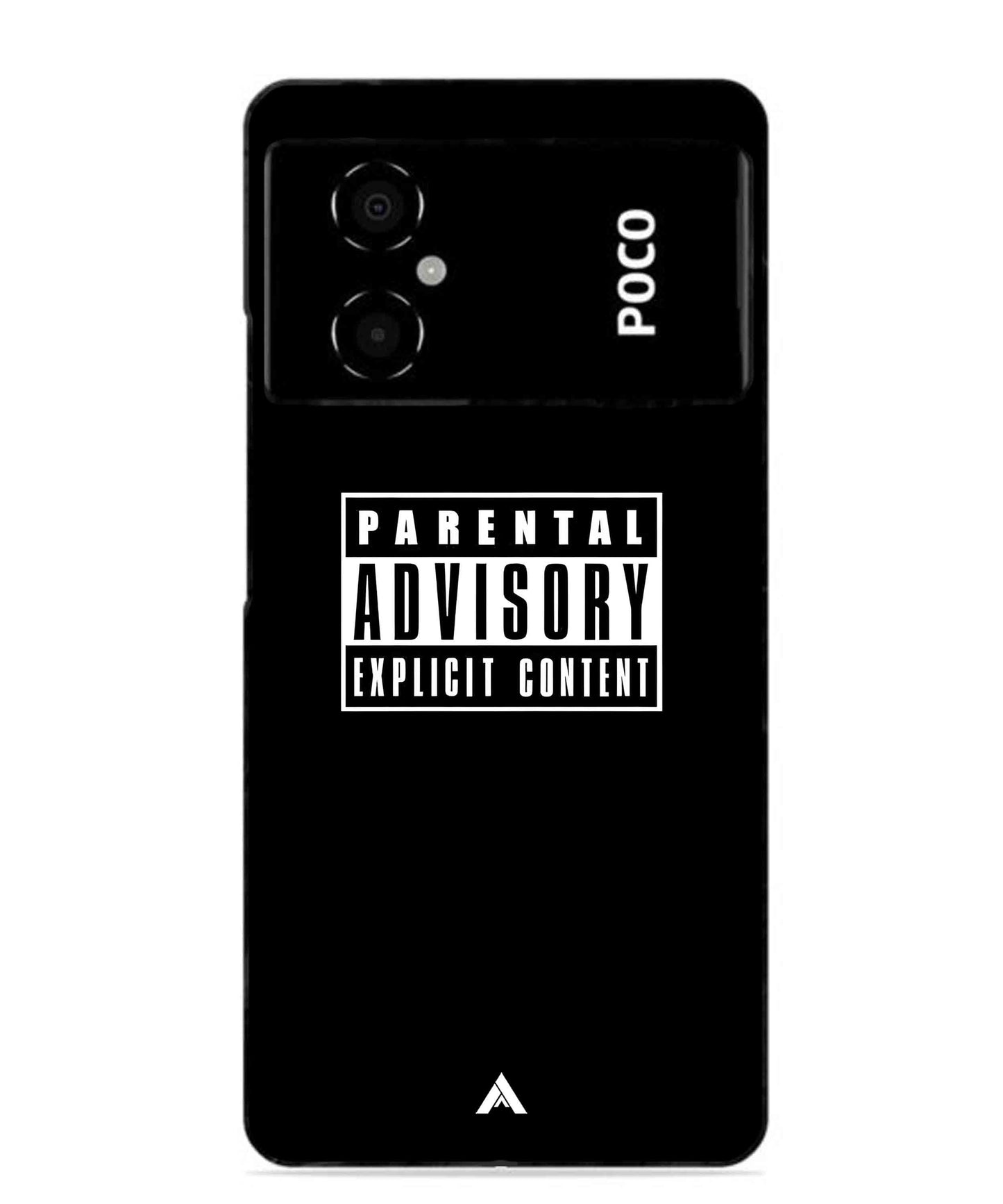 Parental Advisory Metal Back Cover Phone Case for Poco M4 5G