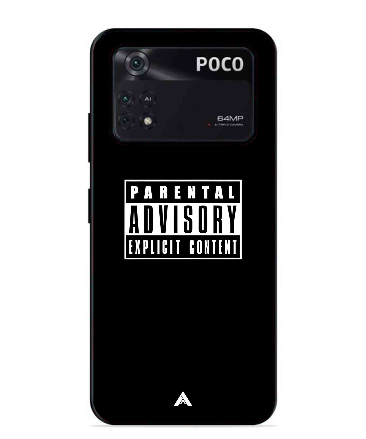 Parental Advisory Metal Back Cover Phone Case for Poco X4 Pro