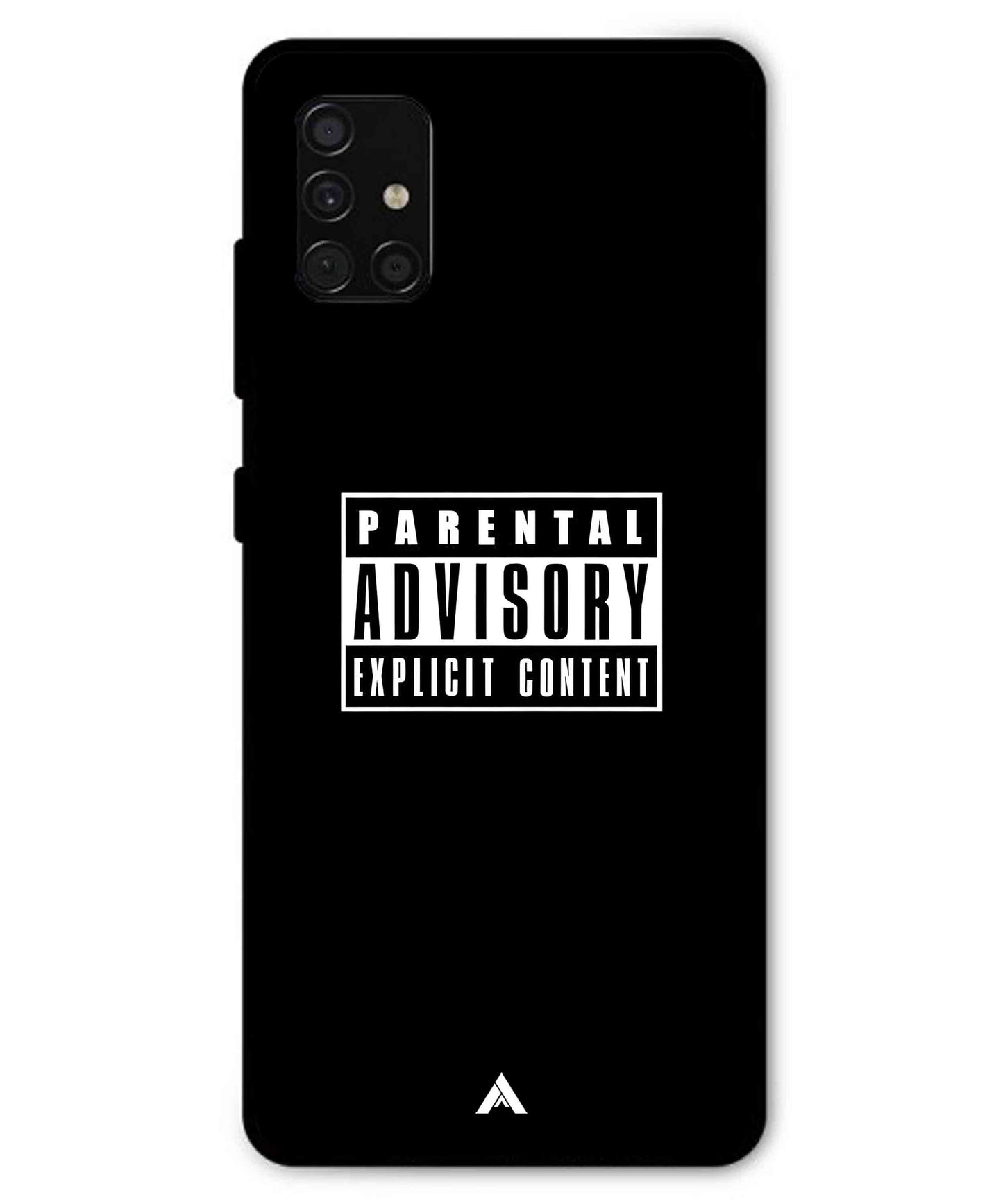 Parental Advisory Metal Back Cover Phone Case for Samsung Galaxy A51
