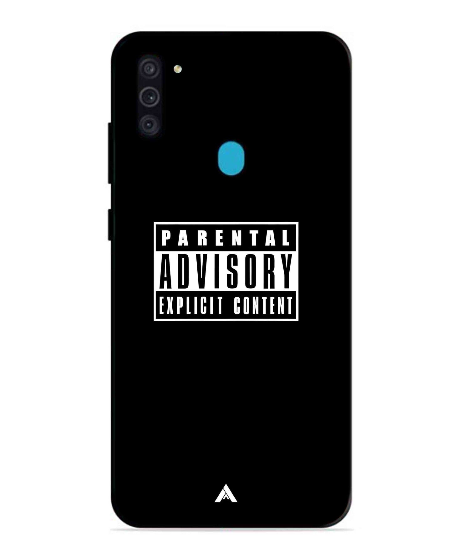 Parental Advisory Metal Back Cover Phone Case for Samsung Galaxy M11