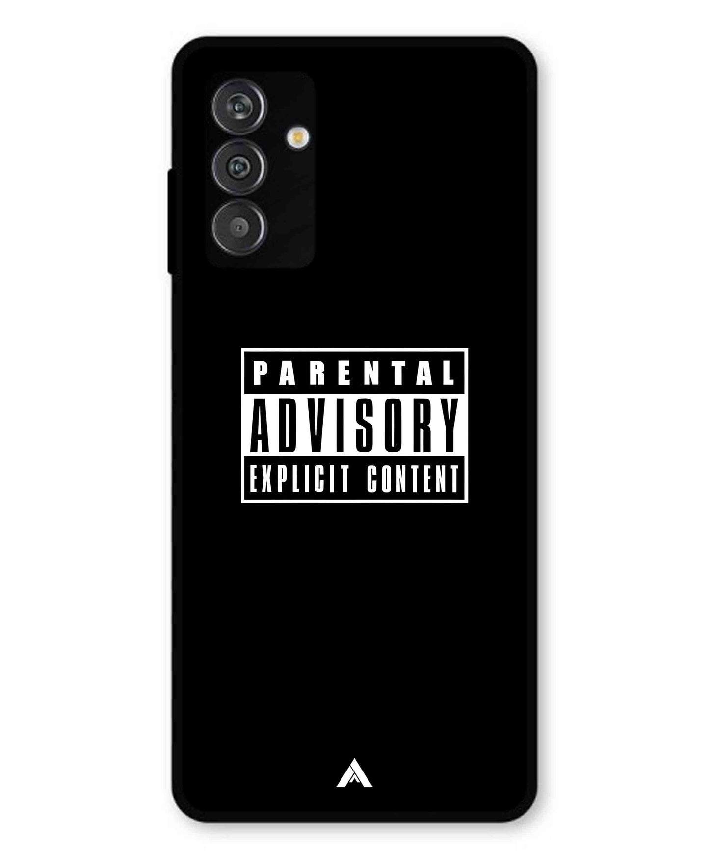 Parental Advisory Metal Back Cover Phone Case for Samsung Galaxy M14