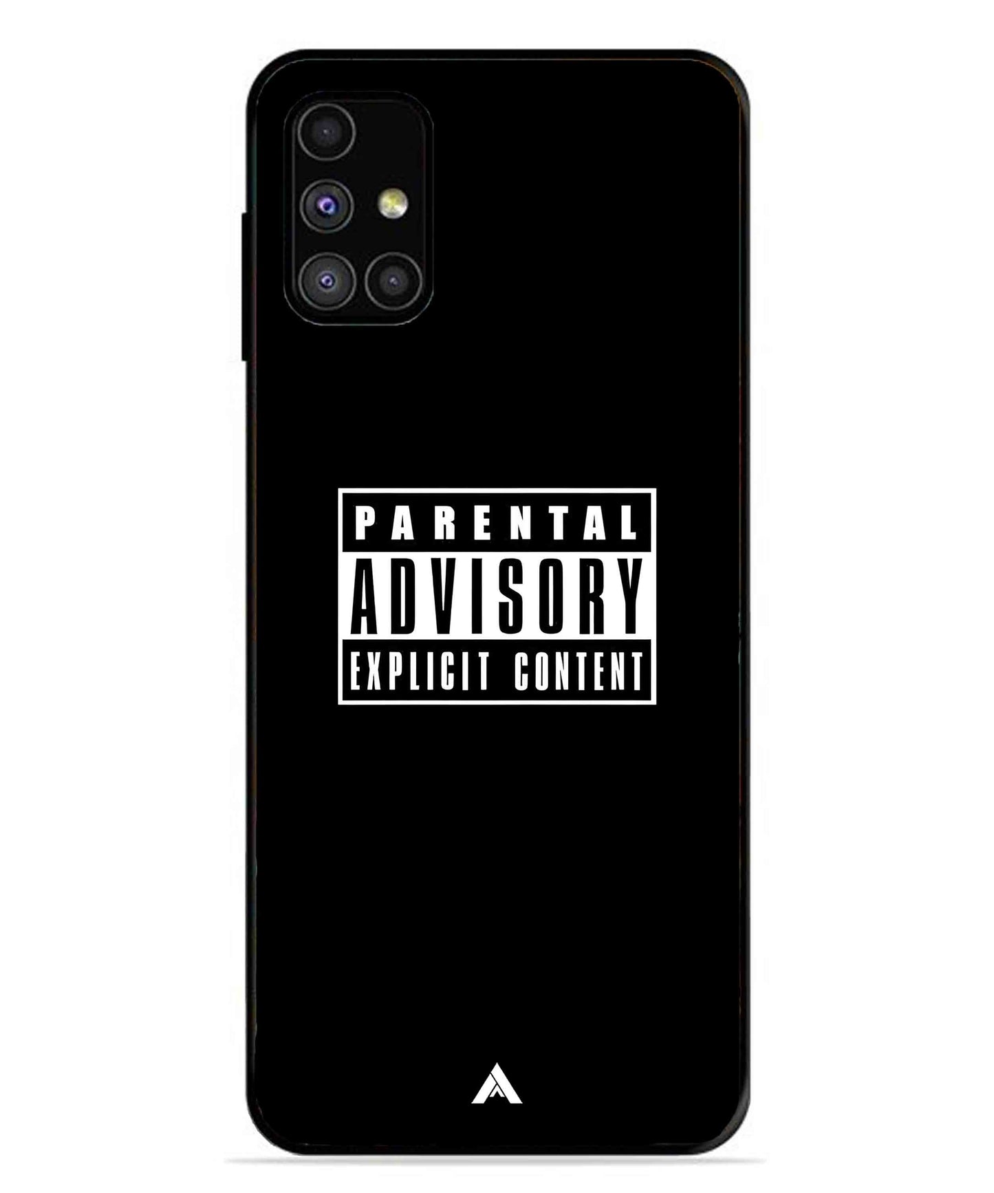 Parental Advisory Metal Back Cover Phone Case for Samsung Galaxy M31s