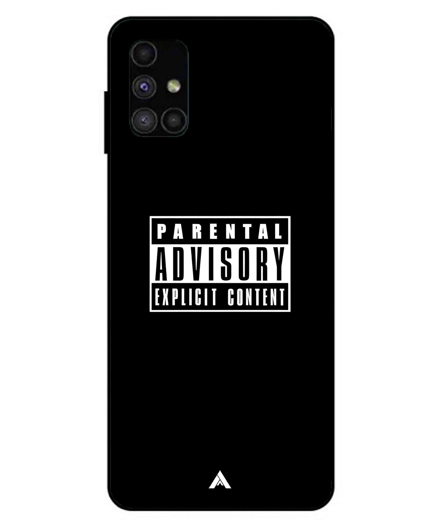 Parental Advisory Metal Back Cover Phone Case for Samsung Galaxy M51