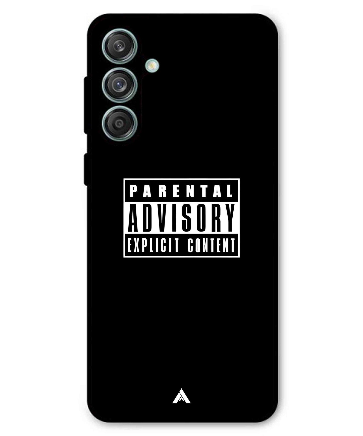 Parental Advisory Metal Back Cover Phone Case for Samsung Galaxy M55