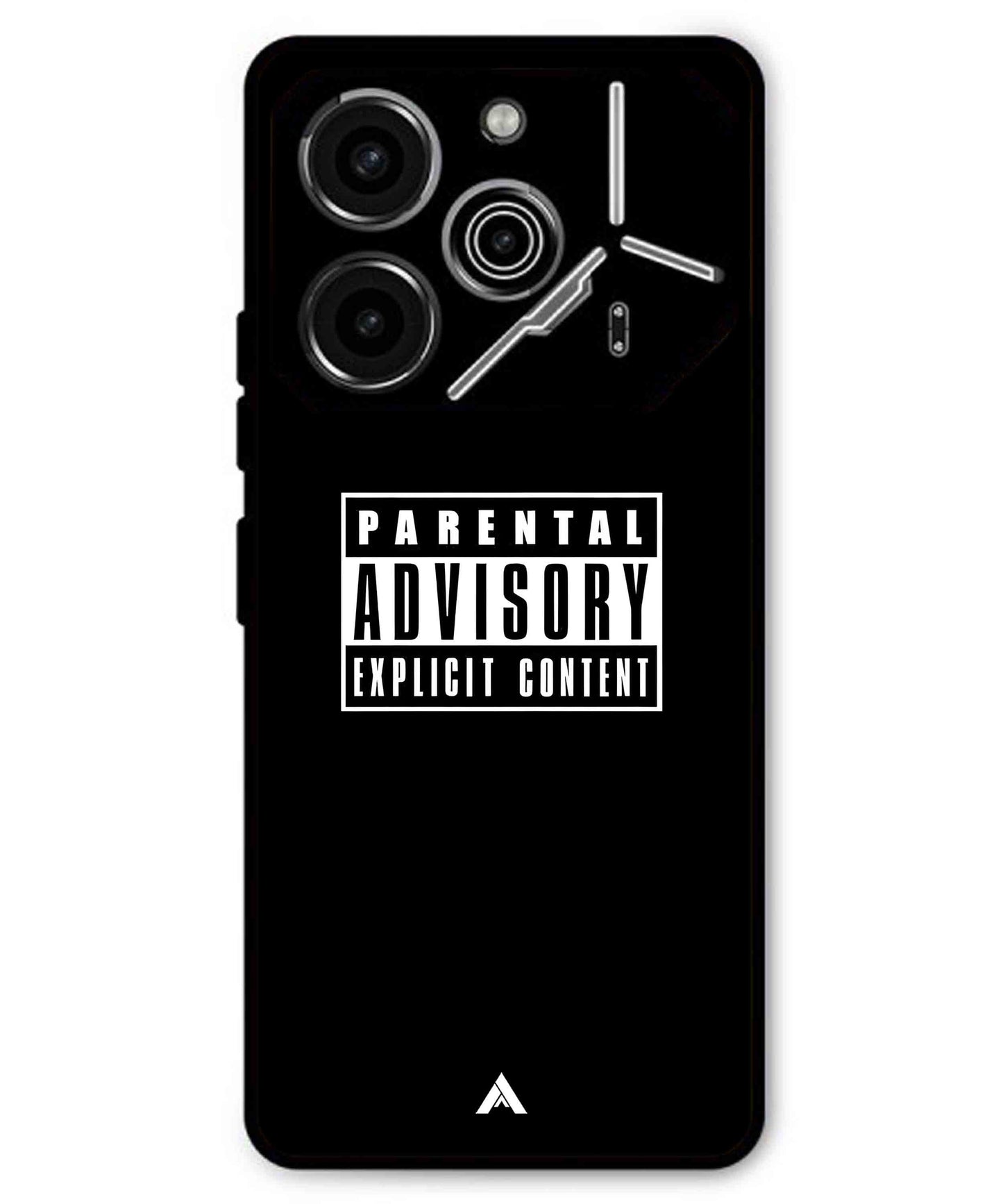 Parental Advisory Metal Back Cover Phone Case for Tecno Pova 6 Pro