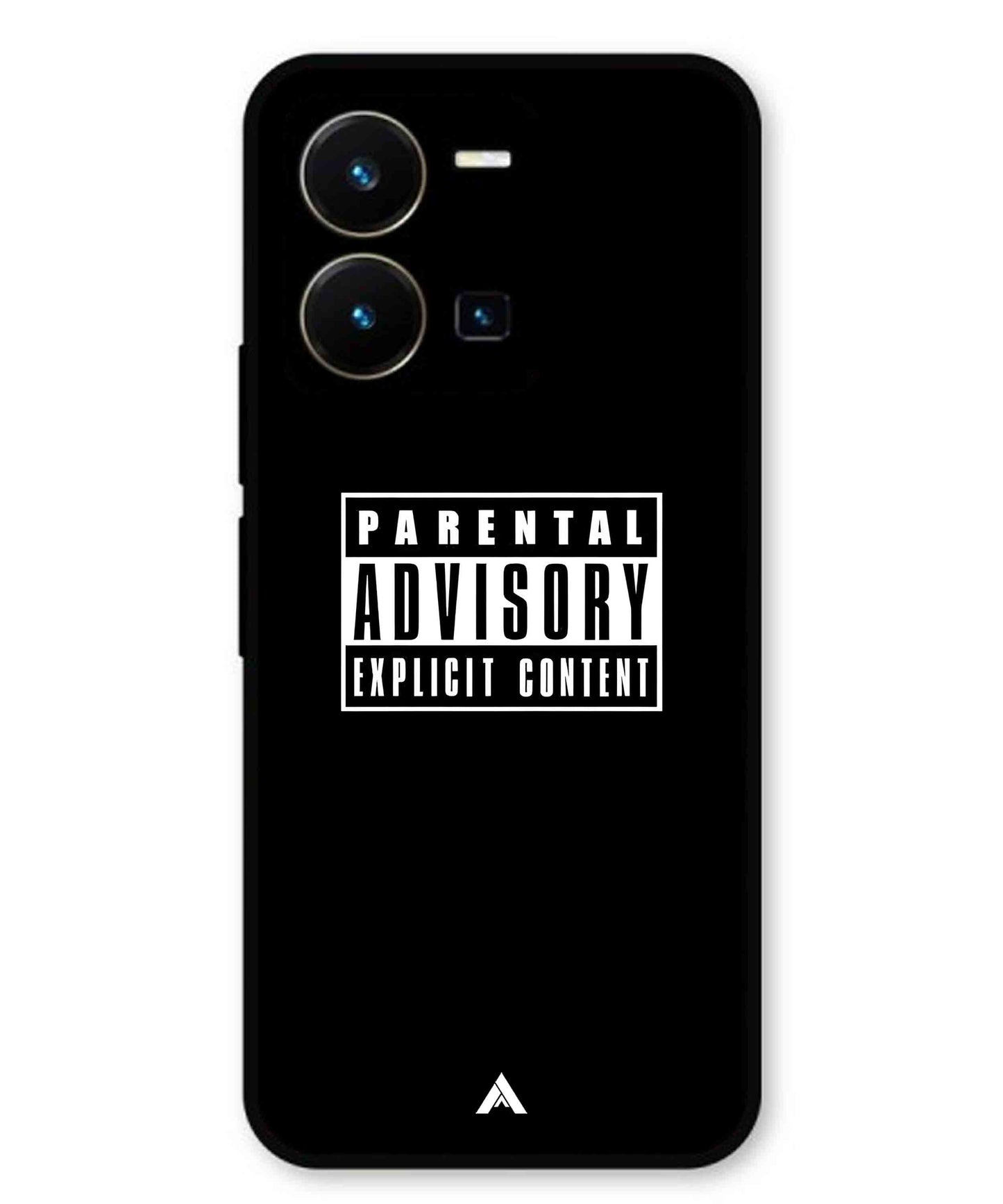 Parental Advisory Metal Back Cover Phone Case for Vivo Y35