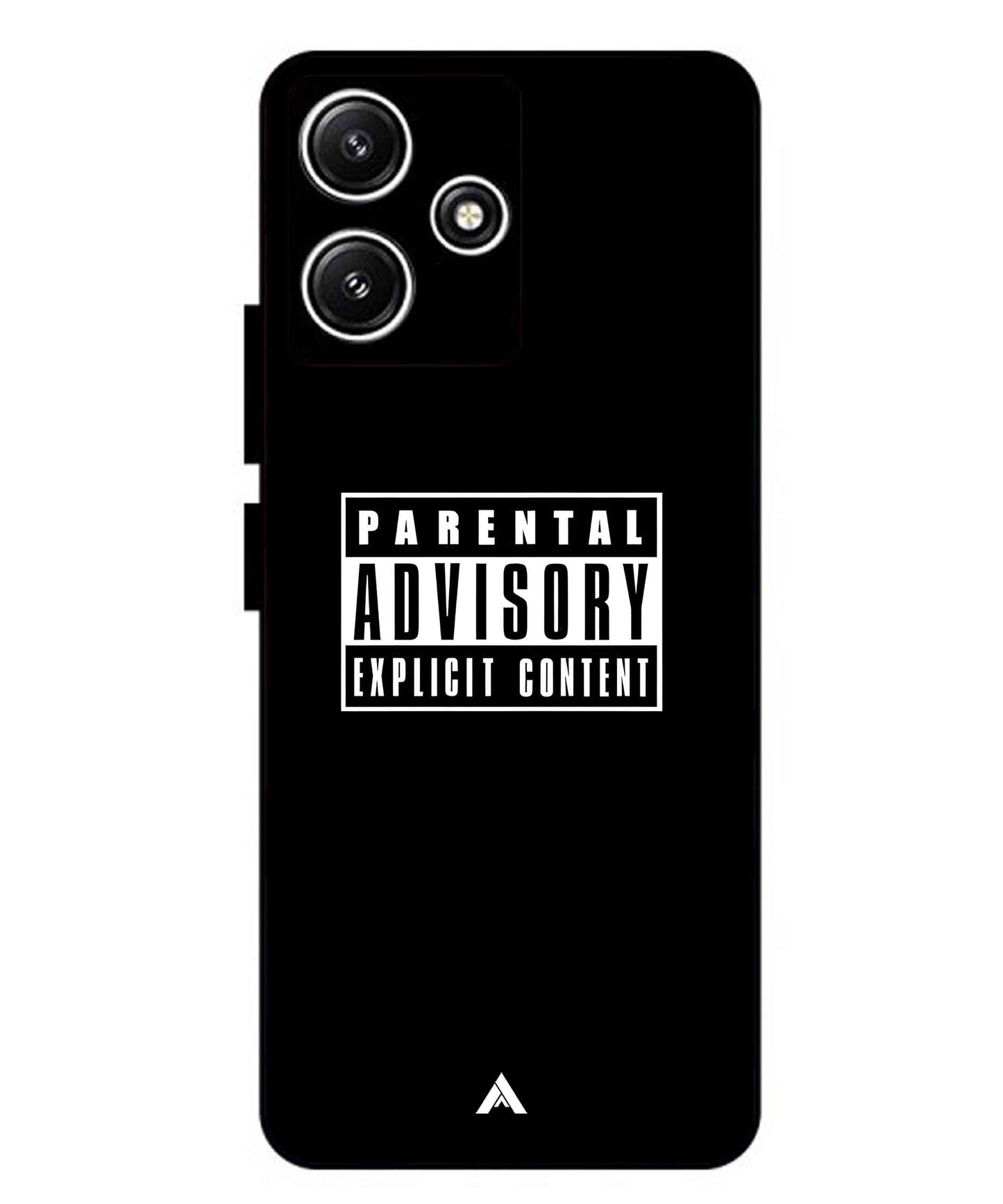 Parental Advisory Metal Back Cover Phone Case for Xiaomi Redmi 12 5G