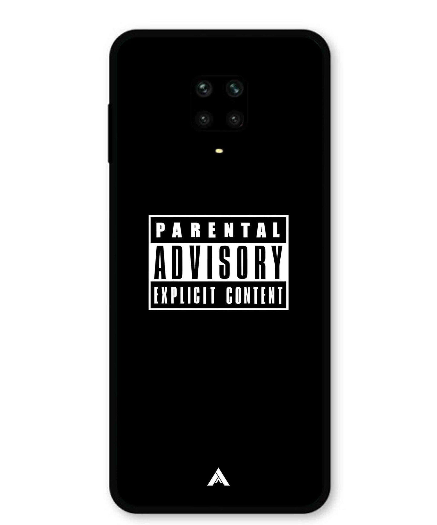 Parental Advisory Metal Back Cover Phone Case for Xiaomi Redmi Note 9 Pro