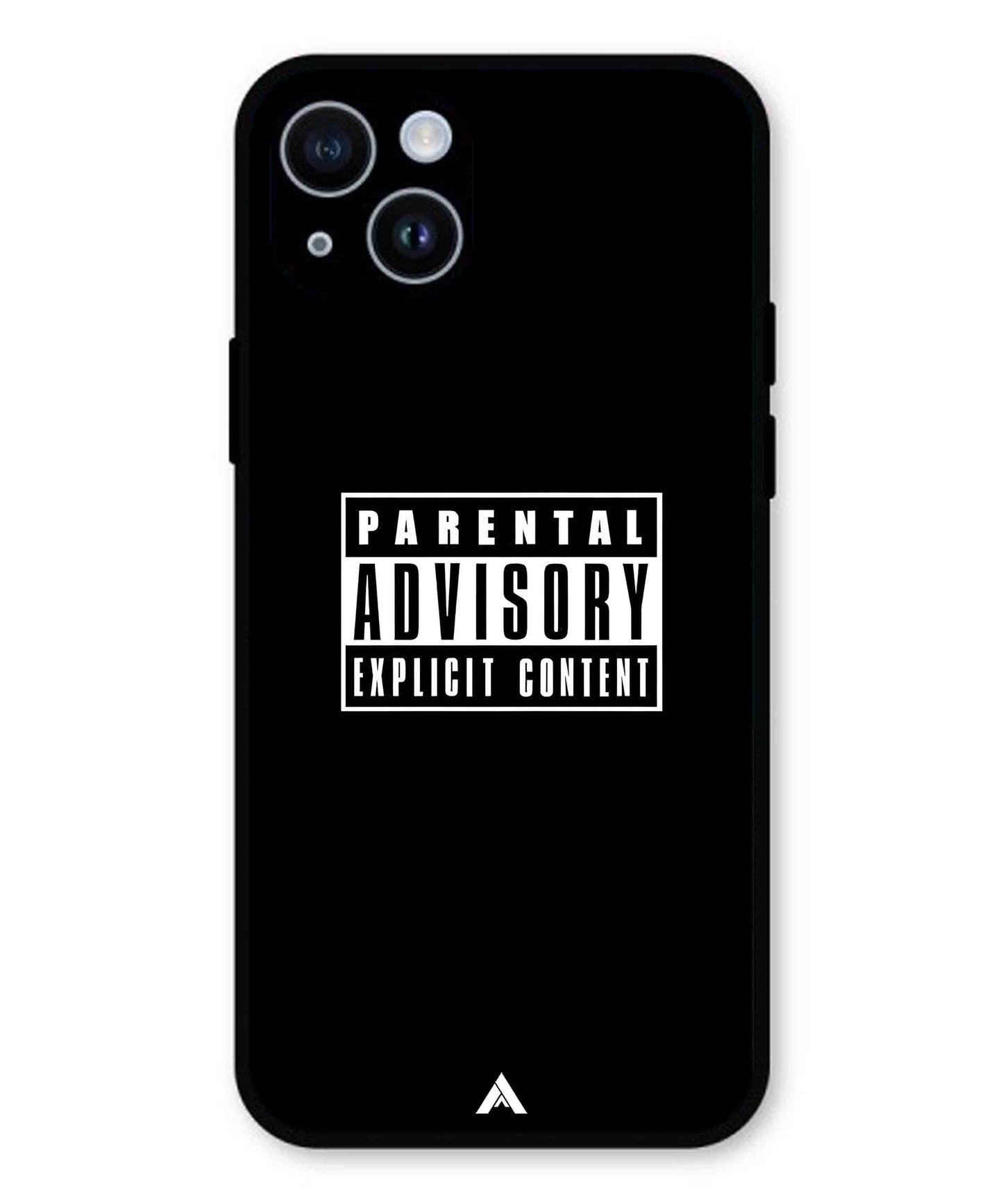 Parental Advisory Metal Back Cover Phone Case for iPhone 14 Plus