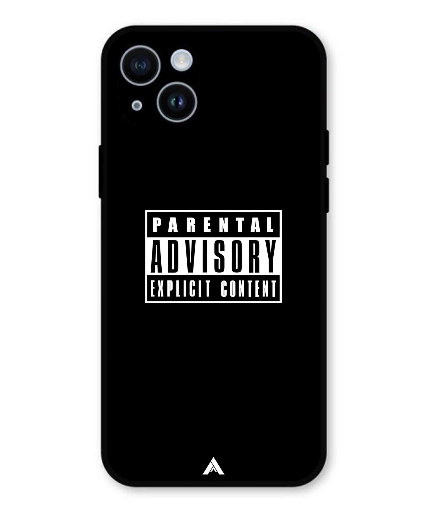 Parental Advisory Metal Back Cover Phone Case for iPhone 15