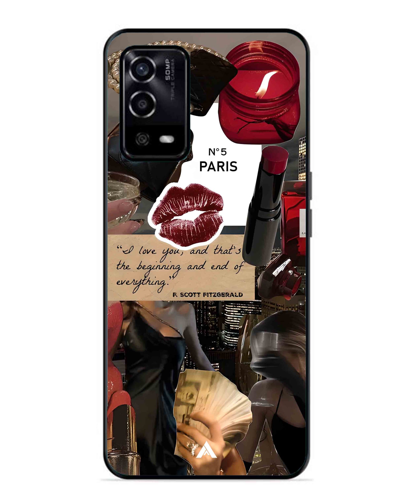 Paris Metal Back Cover Phone Case for Oppo A55