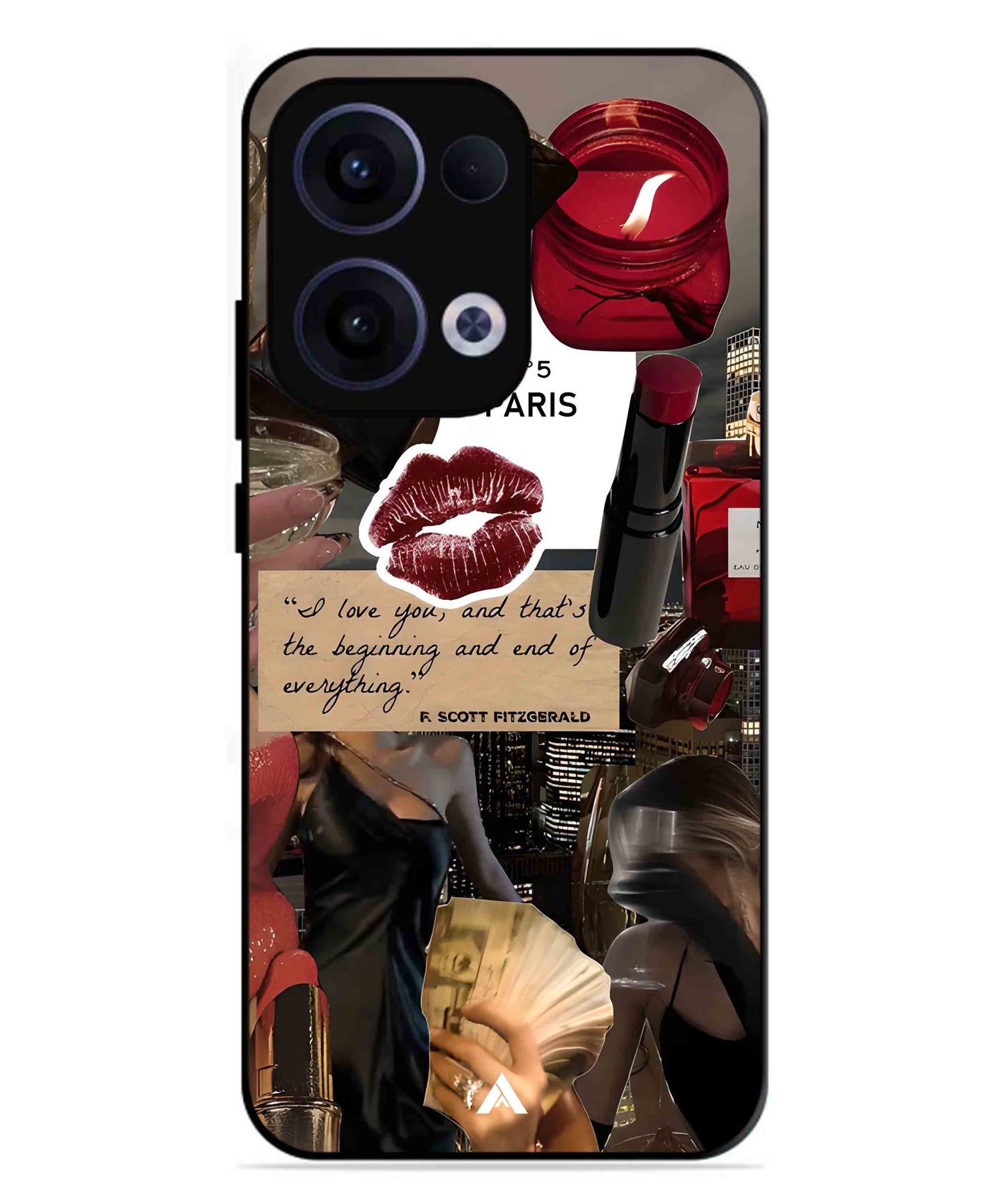 Paris Metal Back Cover Phone Case for Oppo Reno 13