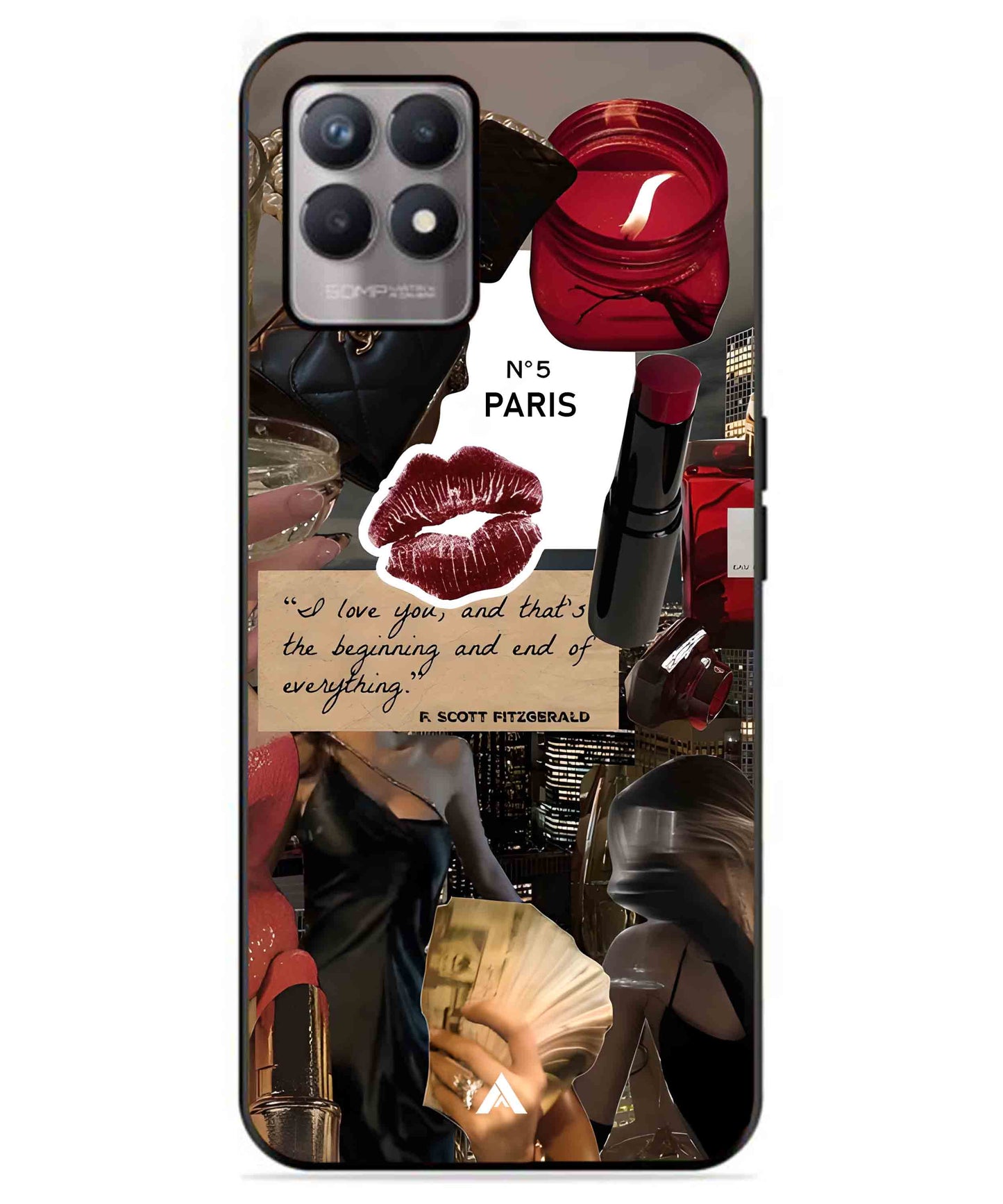 Paris Metal Back Cover Phone Case for Realme 8 4G