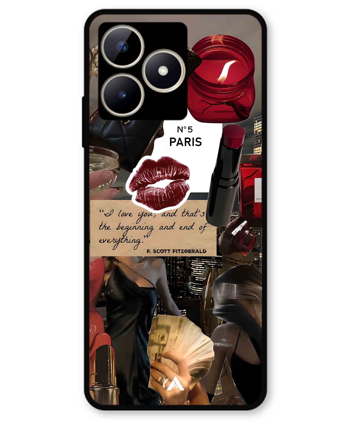 Paris Metal Back Cover Phone Case for Realme C51