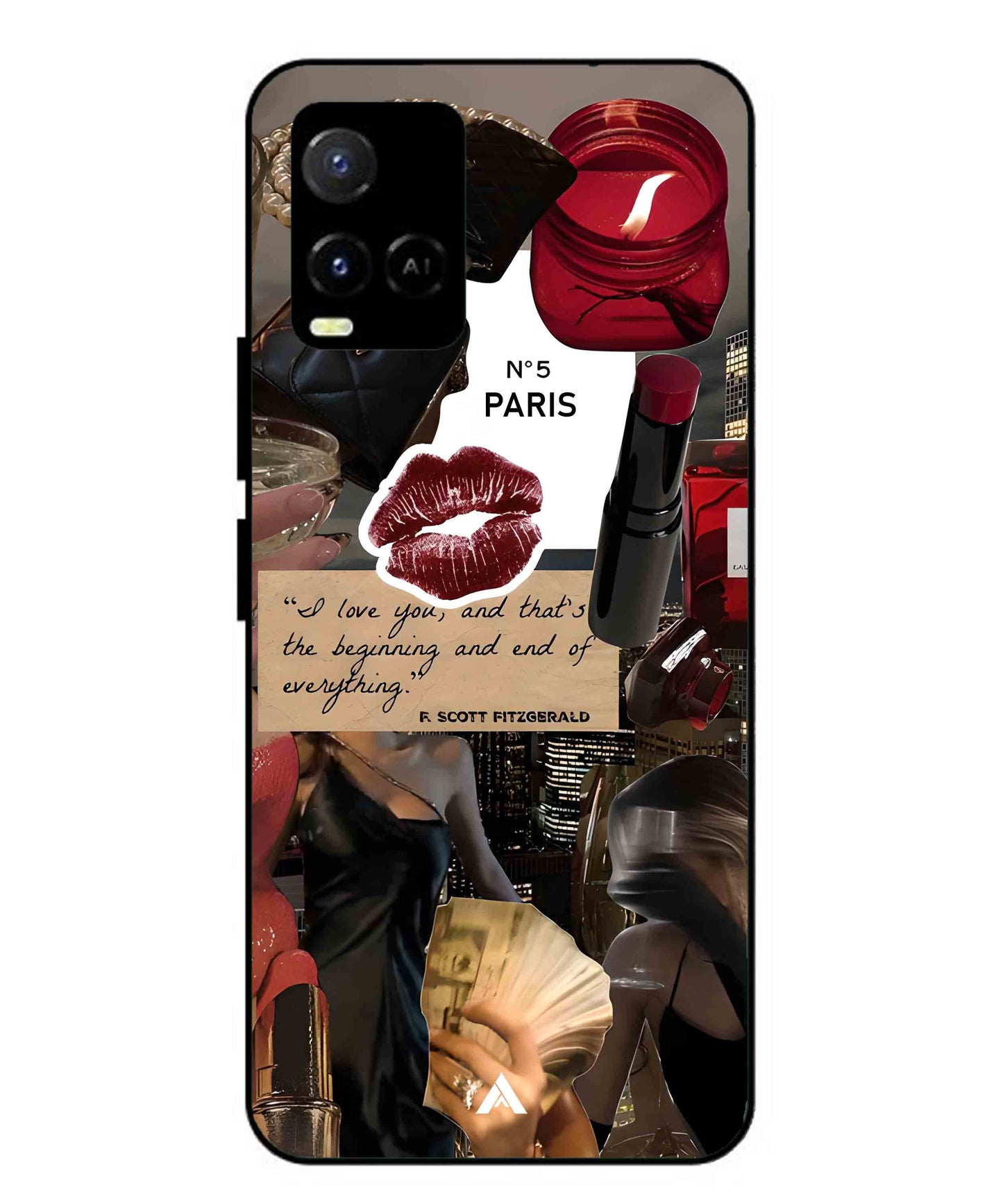 Paris Metal Back Cover Phone Case for Vivo Y21