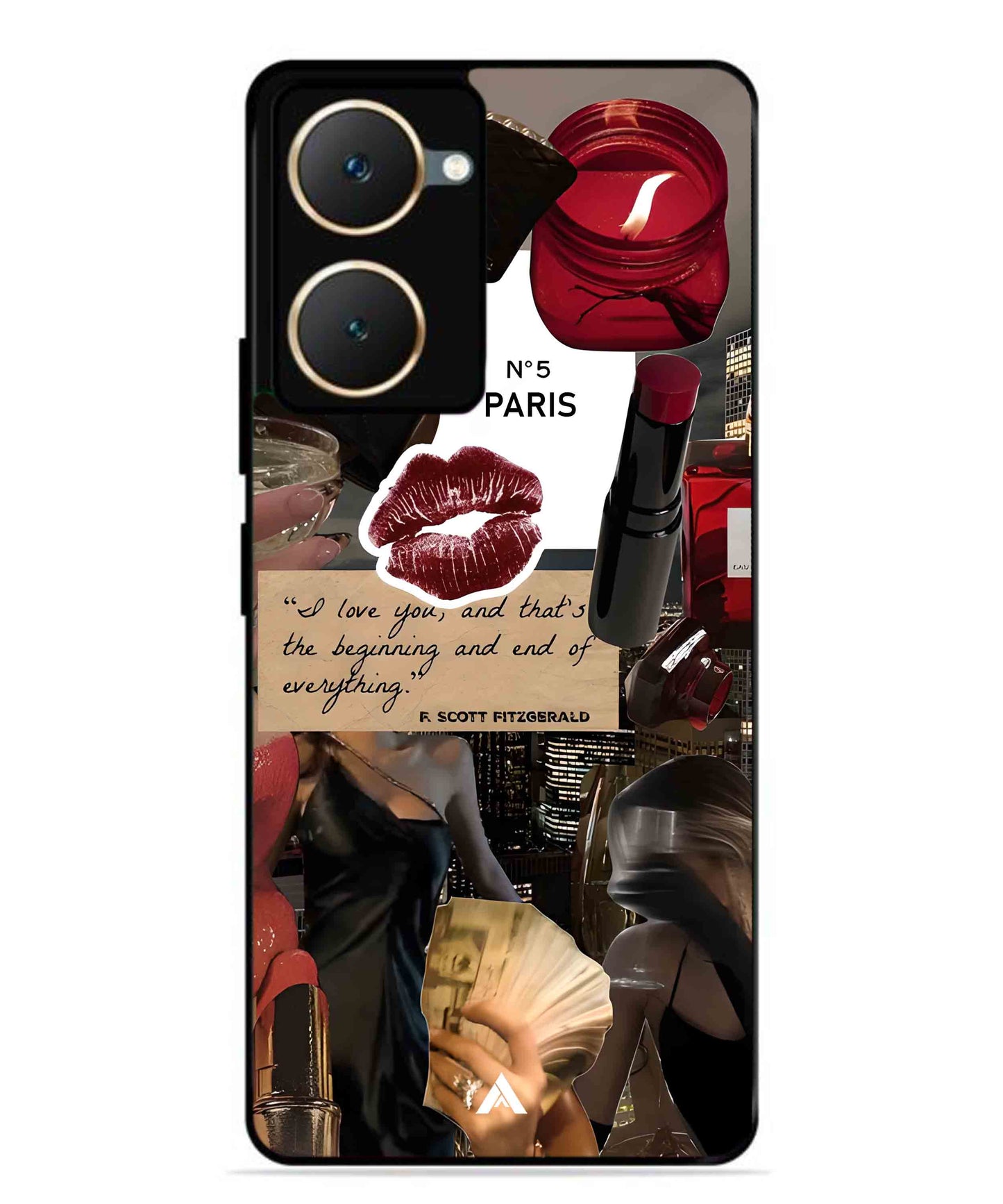 Paris Metal Back Cover Phone Case for Vivo Y28s