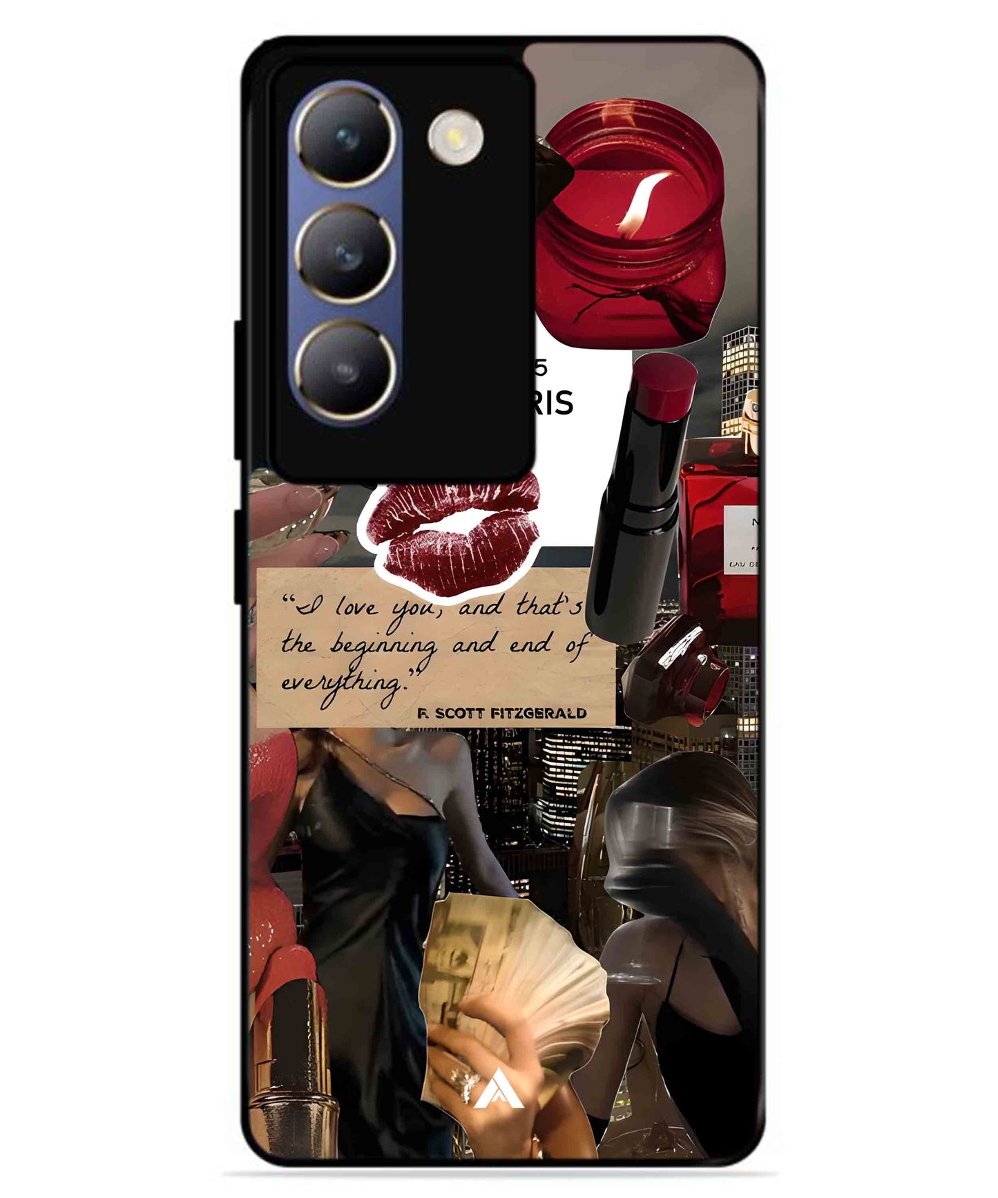 Paris Metal Back Cover Phone Case for Vivo v30 Lite
